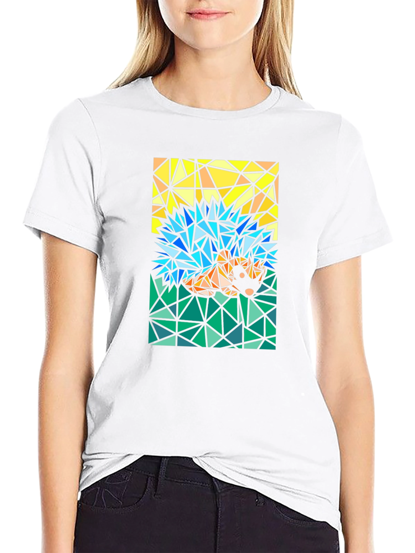 Abstract Hedgehog T-Shirt - Geometric Style