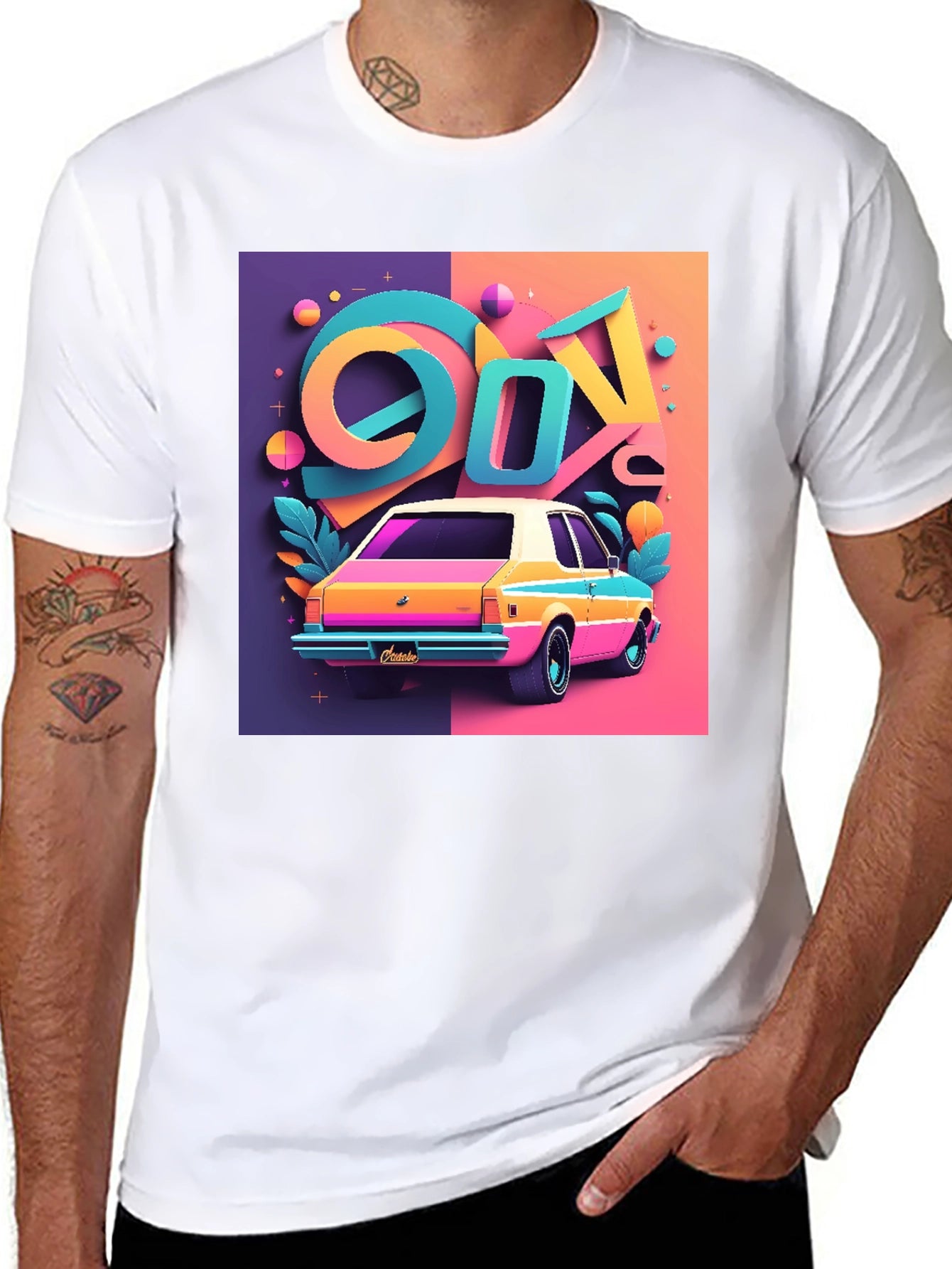 Vaporwave 90s Retro Car Graphic Tee