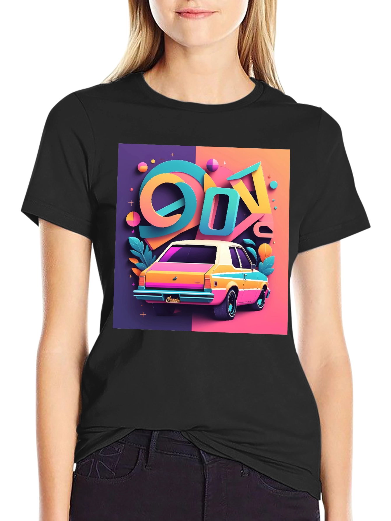 Vaporwave 90s Retro Car Graphic Tee