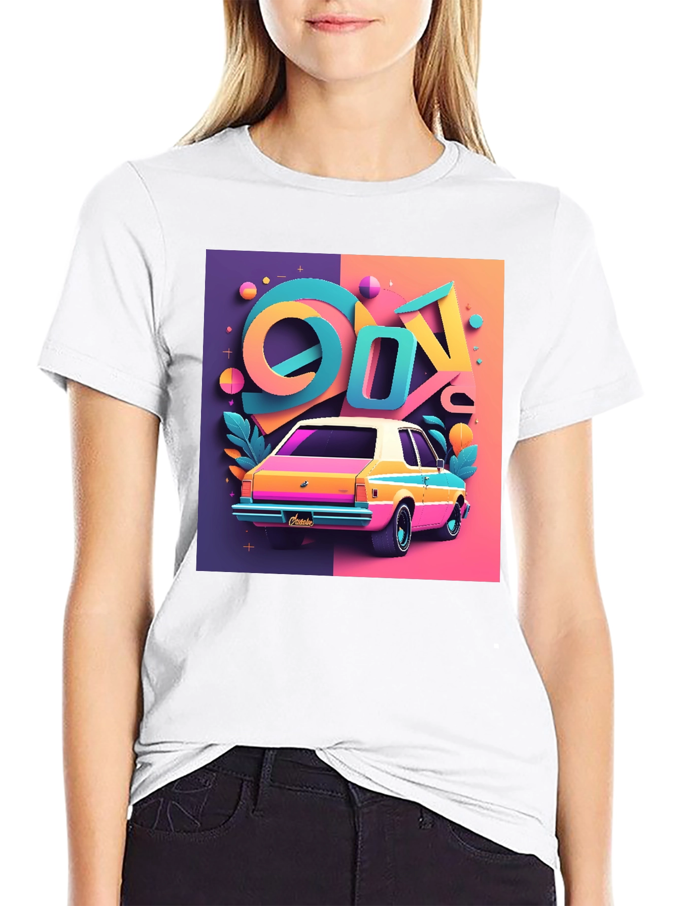 Vaporwave 90s Retro Car Graphic Tee