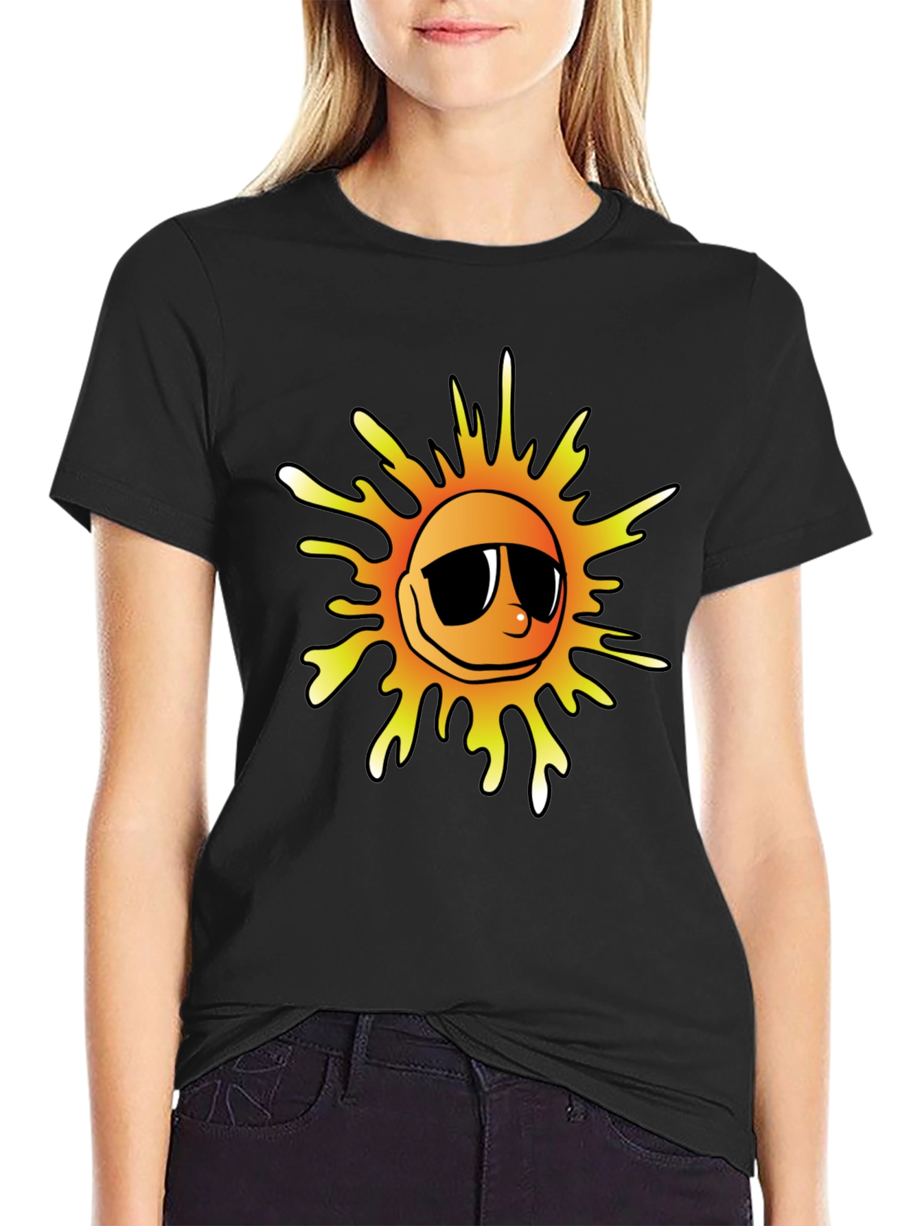 Cool Sun Graphic Tee - Black