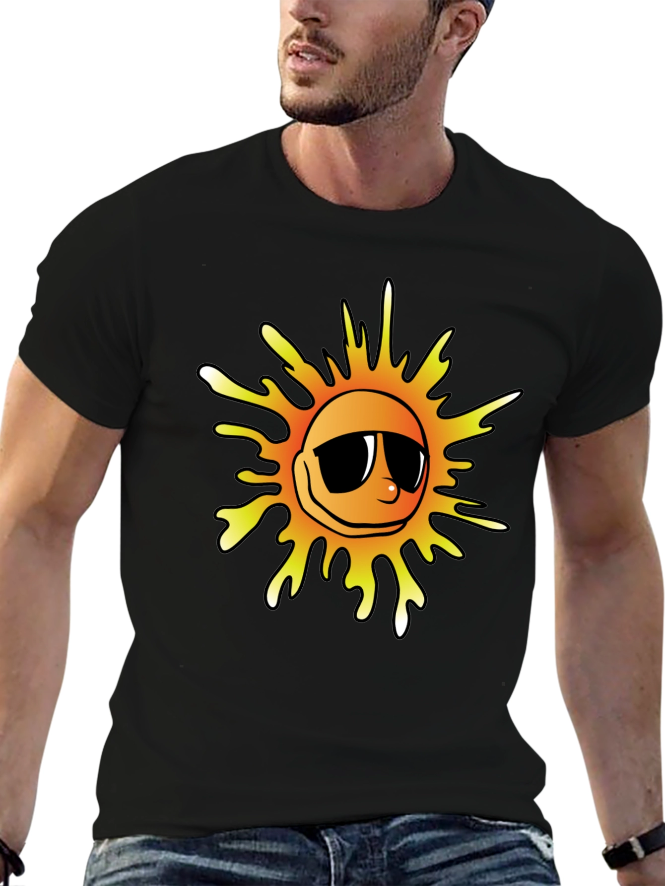 Cool Sun Graphic Tee - Black