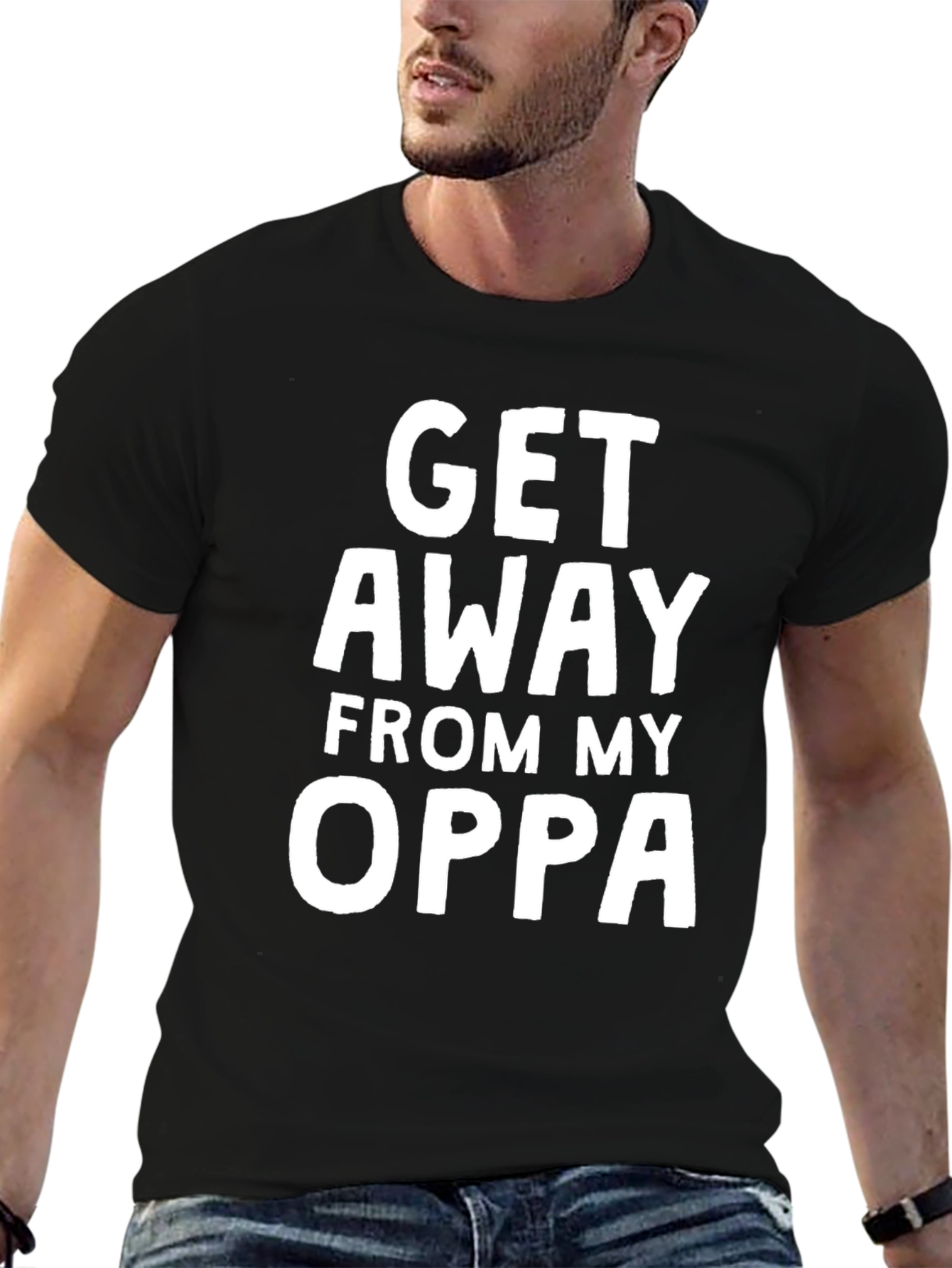 Get Away From My Oppa Black T-Shirt