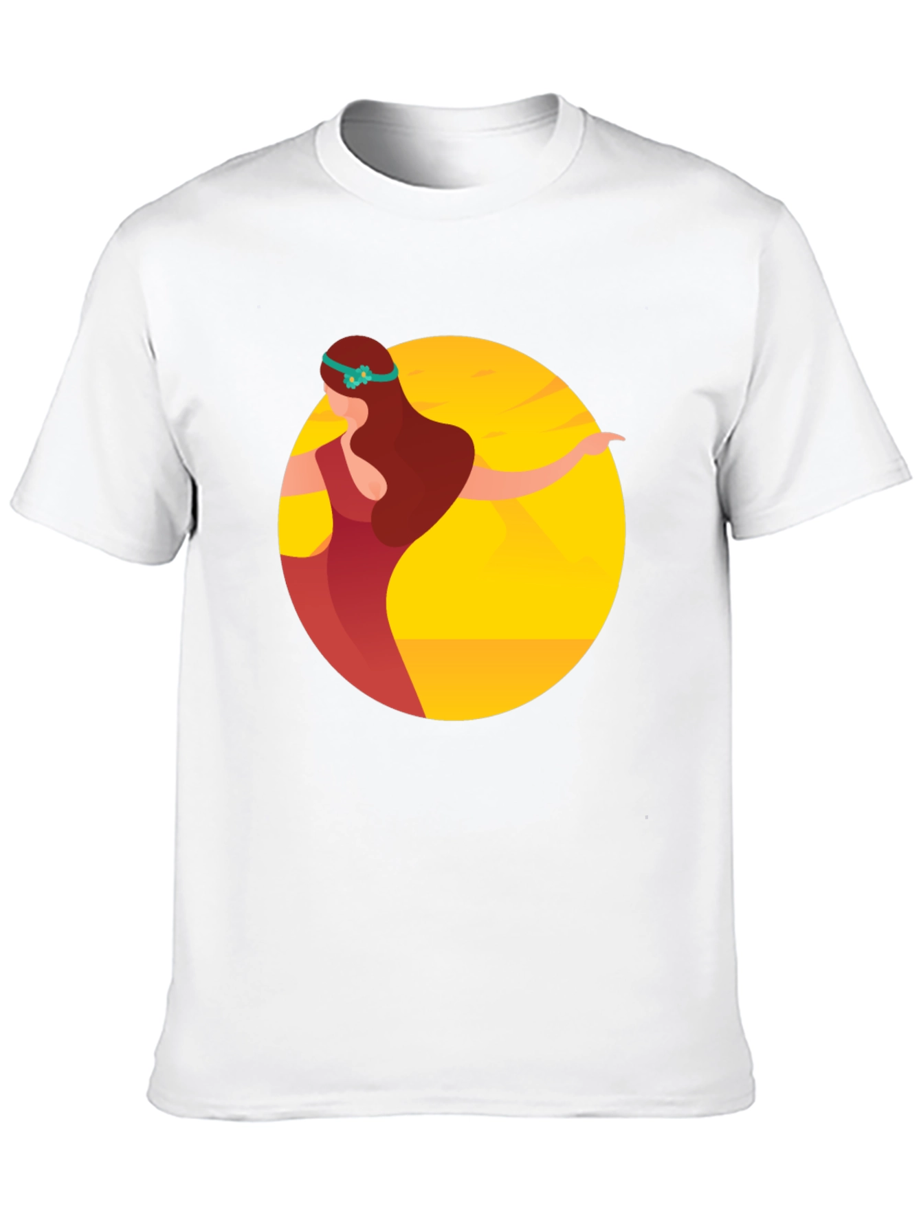 Graphic Print Tee - Woman in Red Dress