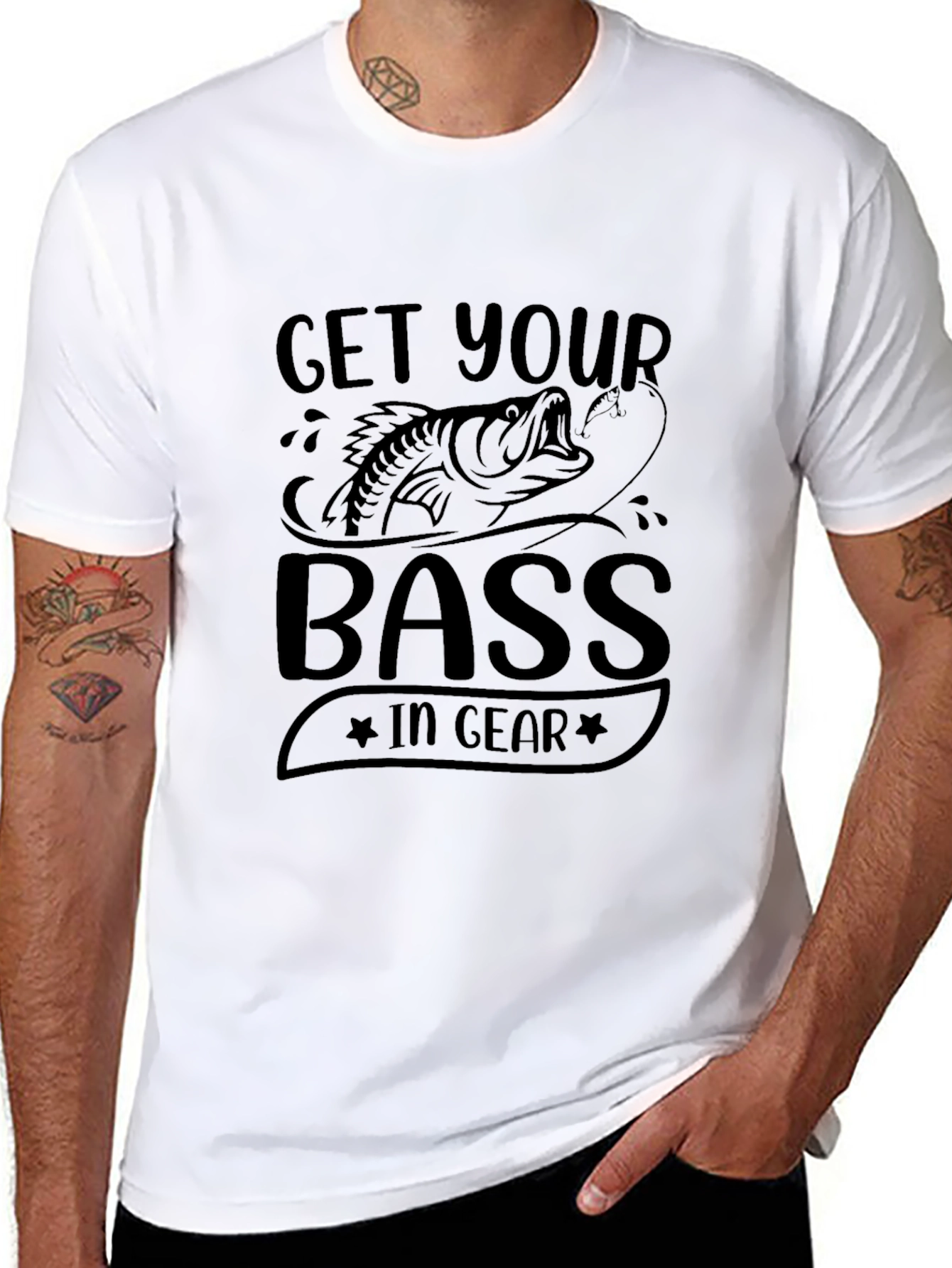 Get Your Bass in Gear Fishing T-Shirt