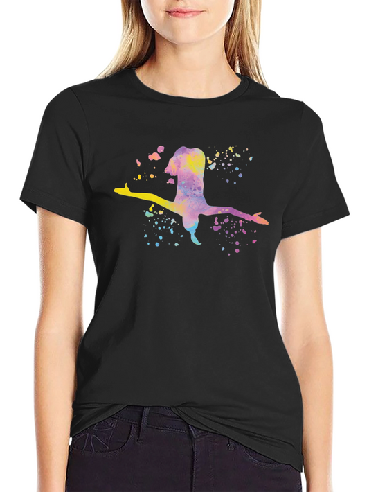 Watercolor Dancer Graphic Black T-Shirt