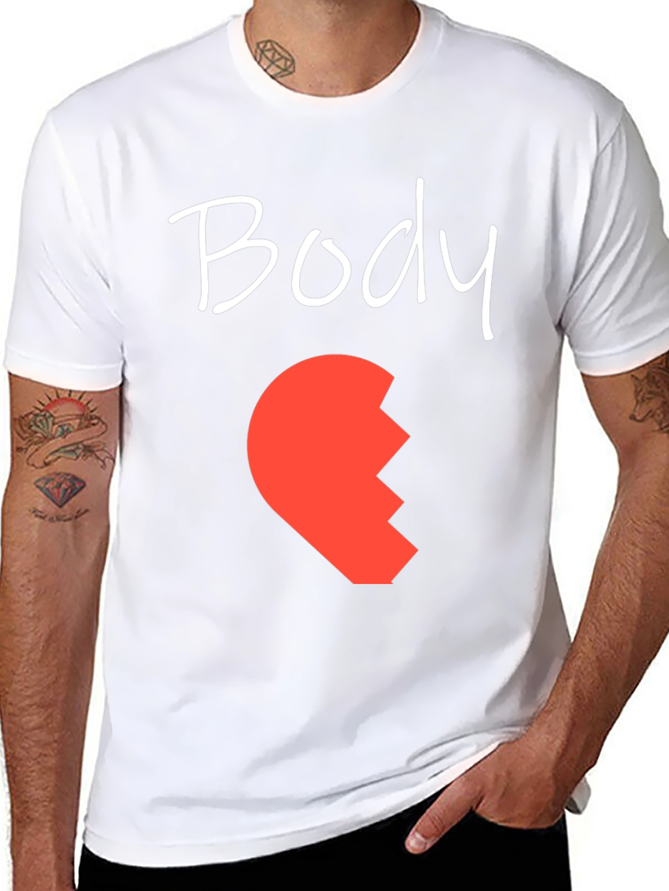 Body Half Heart Matching Couple Tee