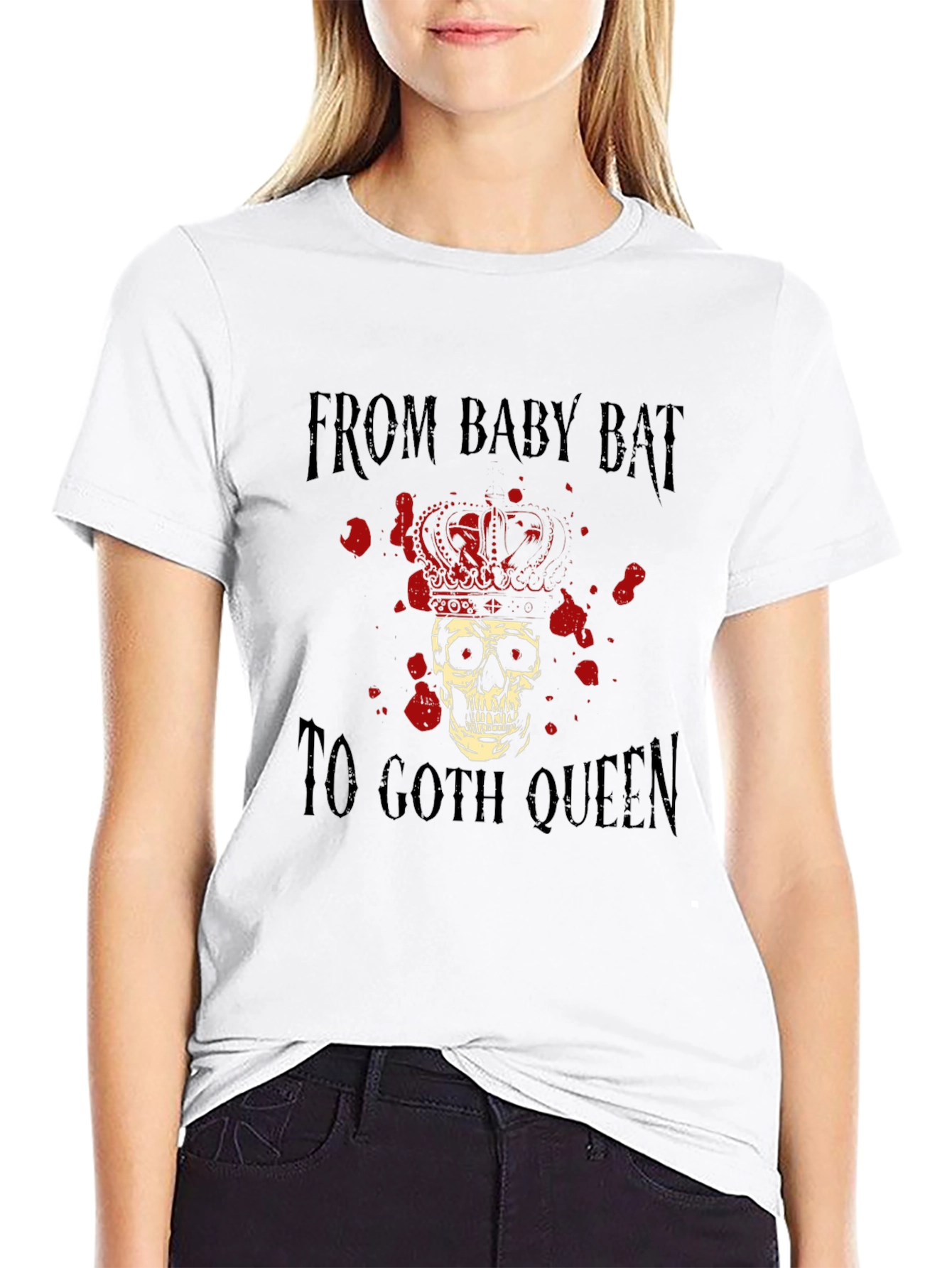 Goth Queen Graphic Tee - Skull & Crown