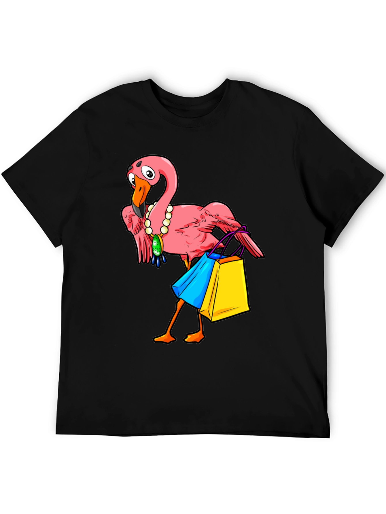 Funny Flamingo T-Shirt for Shopping Lovers