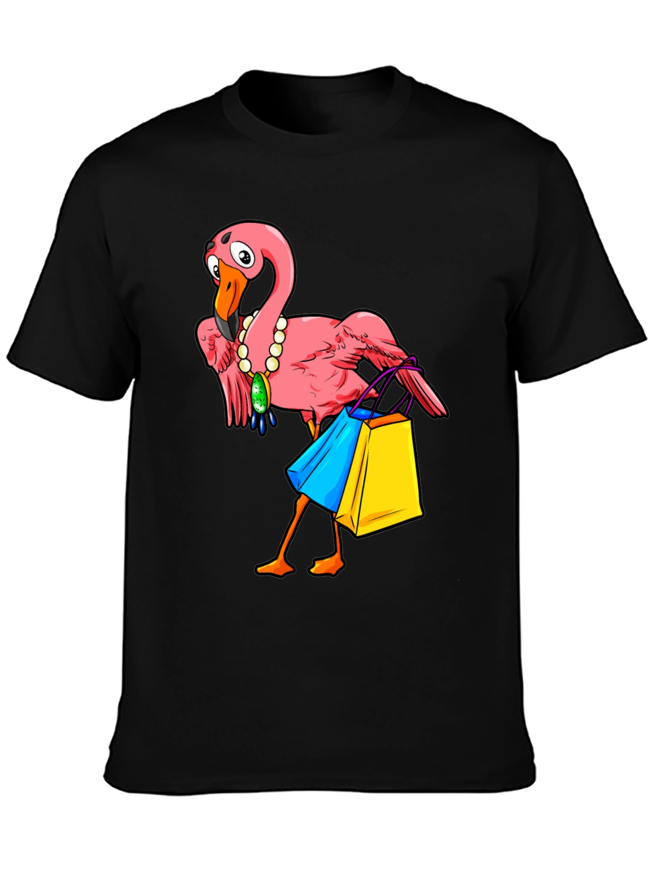 Funny Flamingo T-Shirt for Shopping Lovers