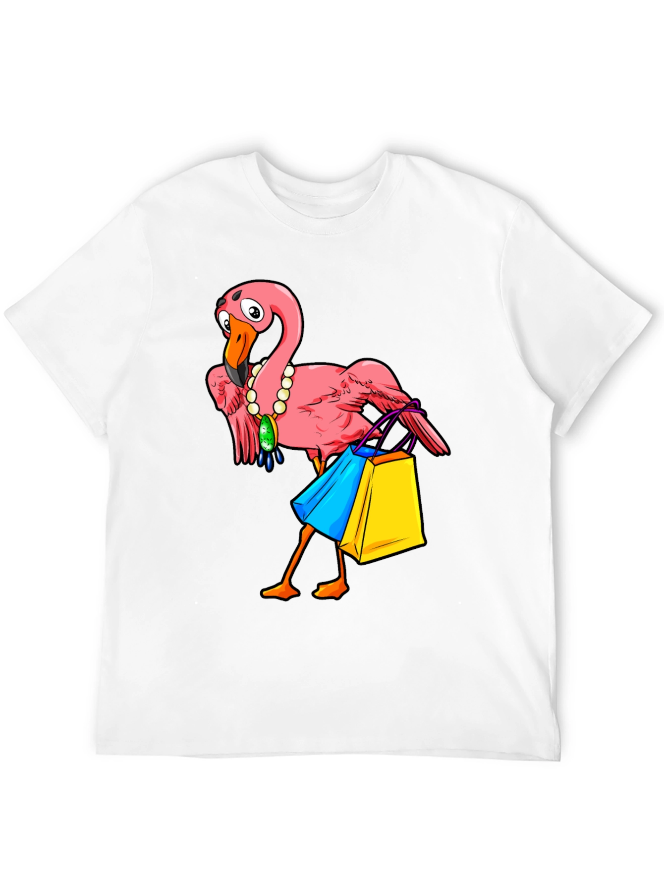 Funny Flamingo T-Shirt for Shopping Lovers
