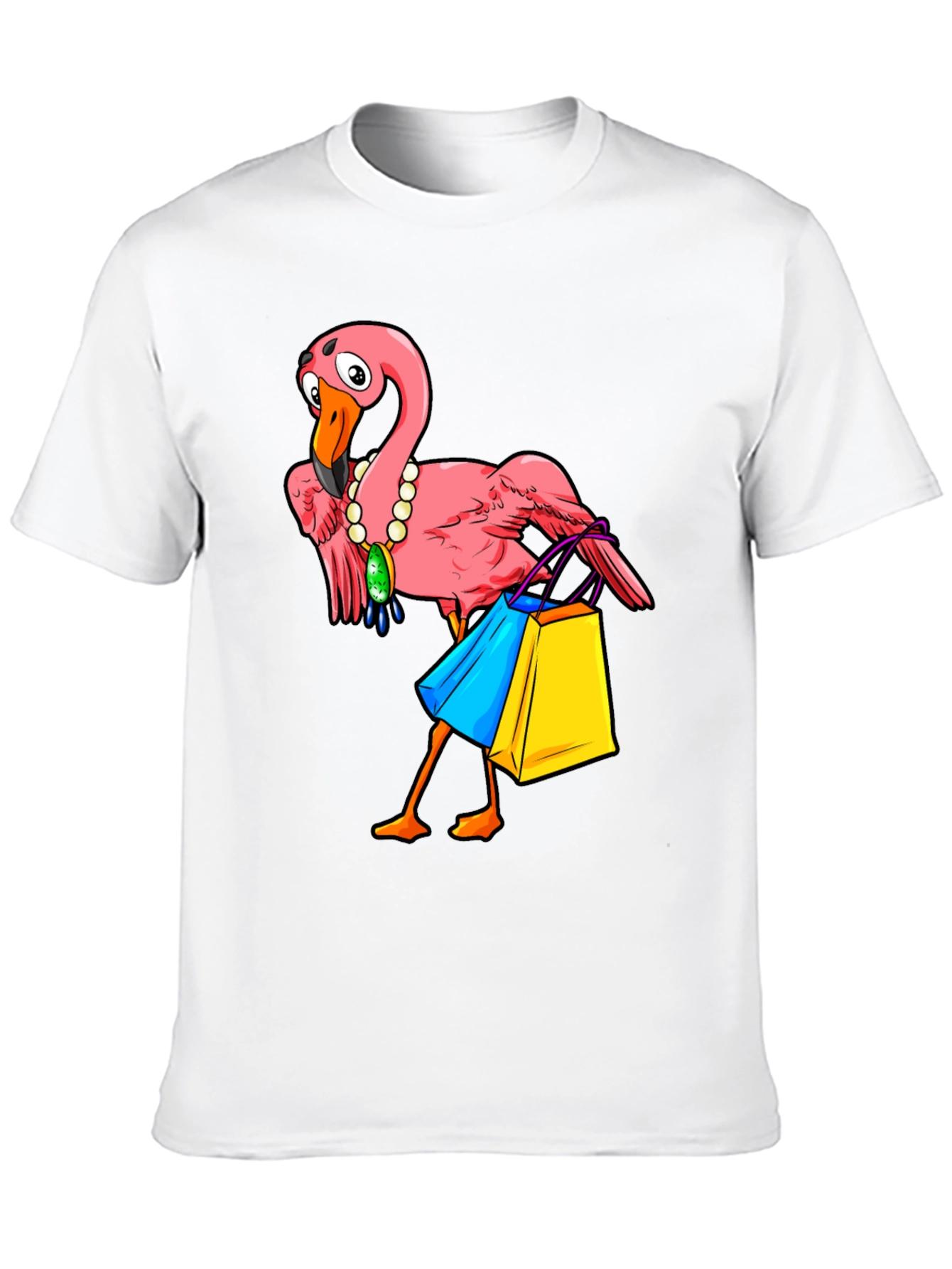 Funny Flamingo T-Shirt for Shopping Lovers