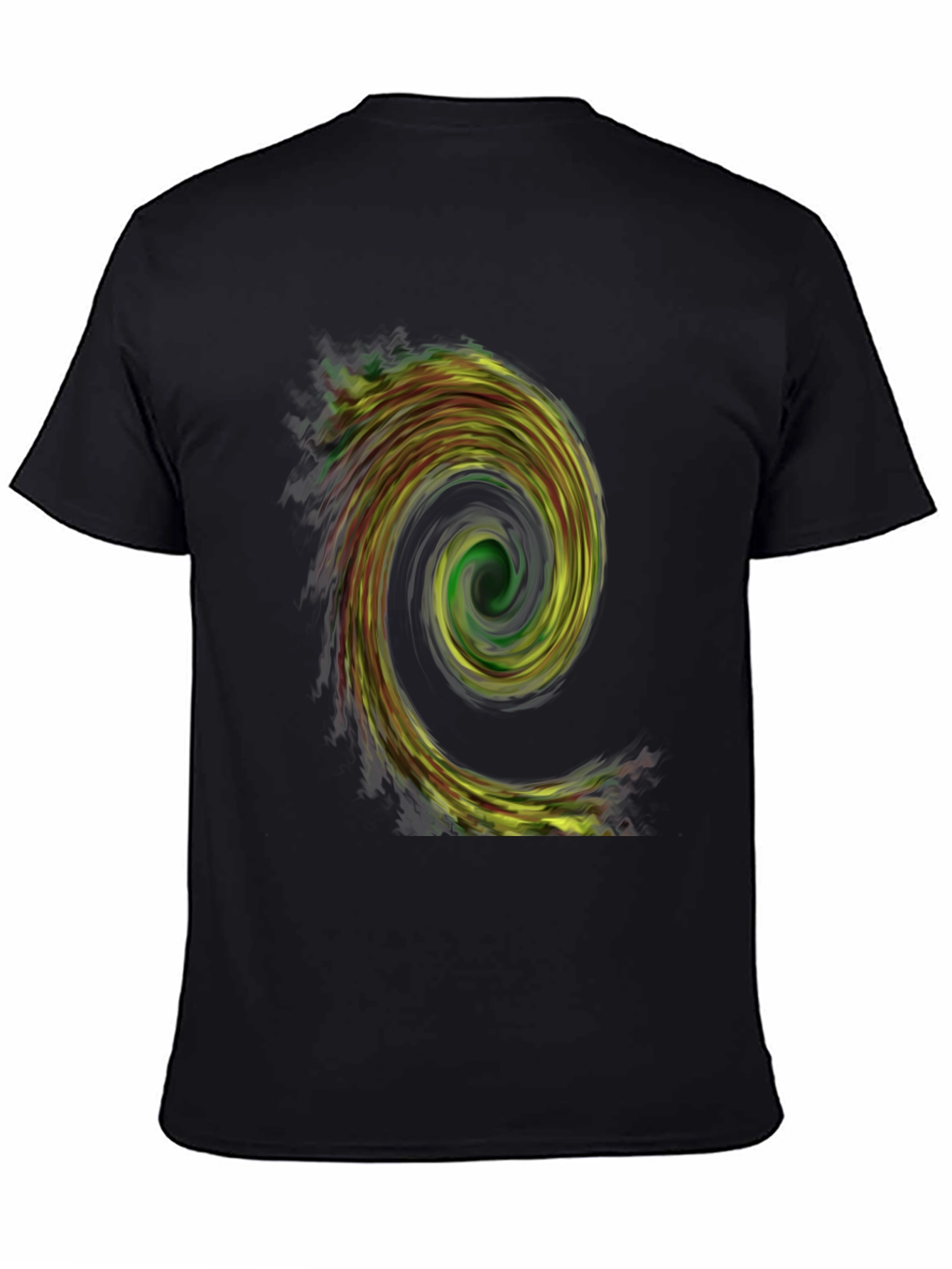 Abstract Swirl Graphic Tee - Black
