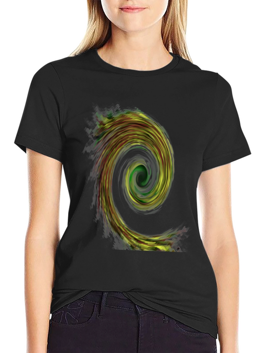 Abstract Swirl Graphic Tee - Black