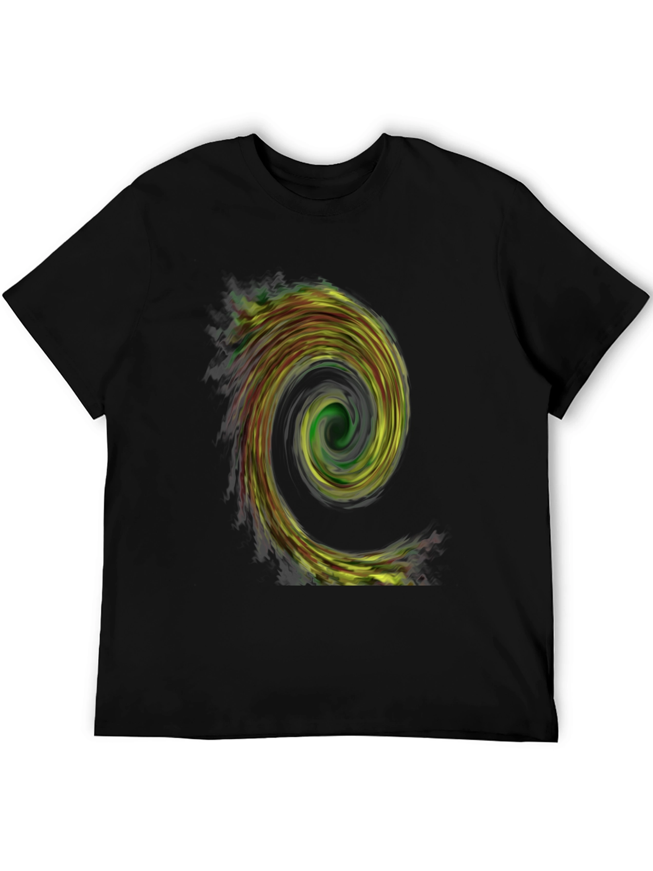 Abstract Swirl Graphic Tee - Black