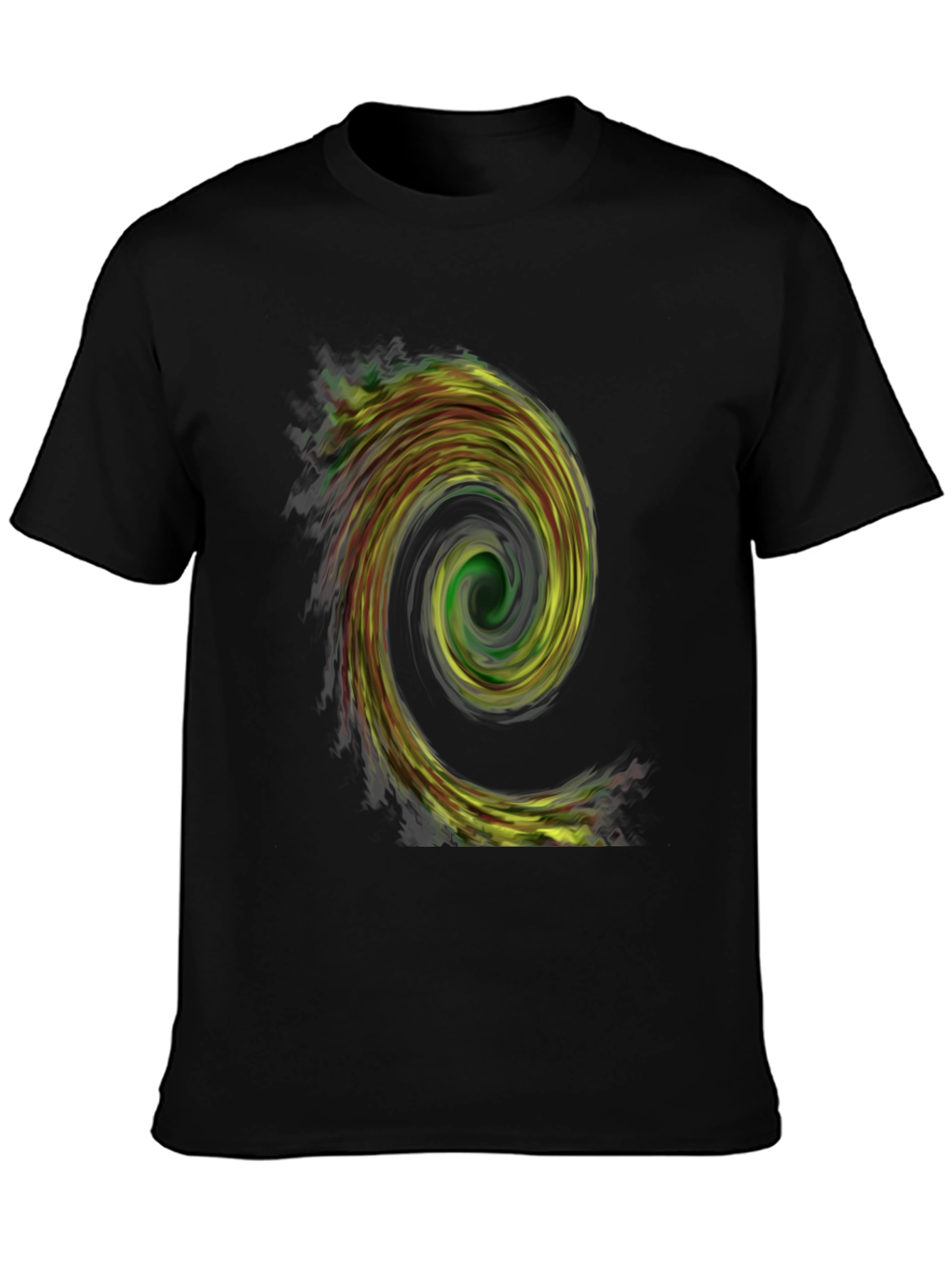 Abstract Swirl Graphic Tee - Black