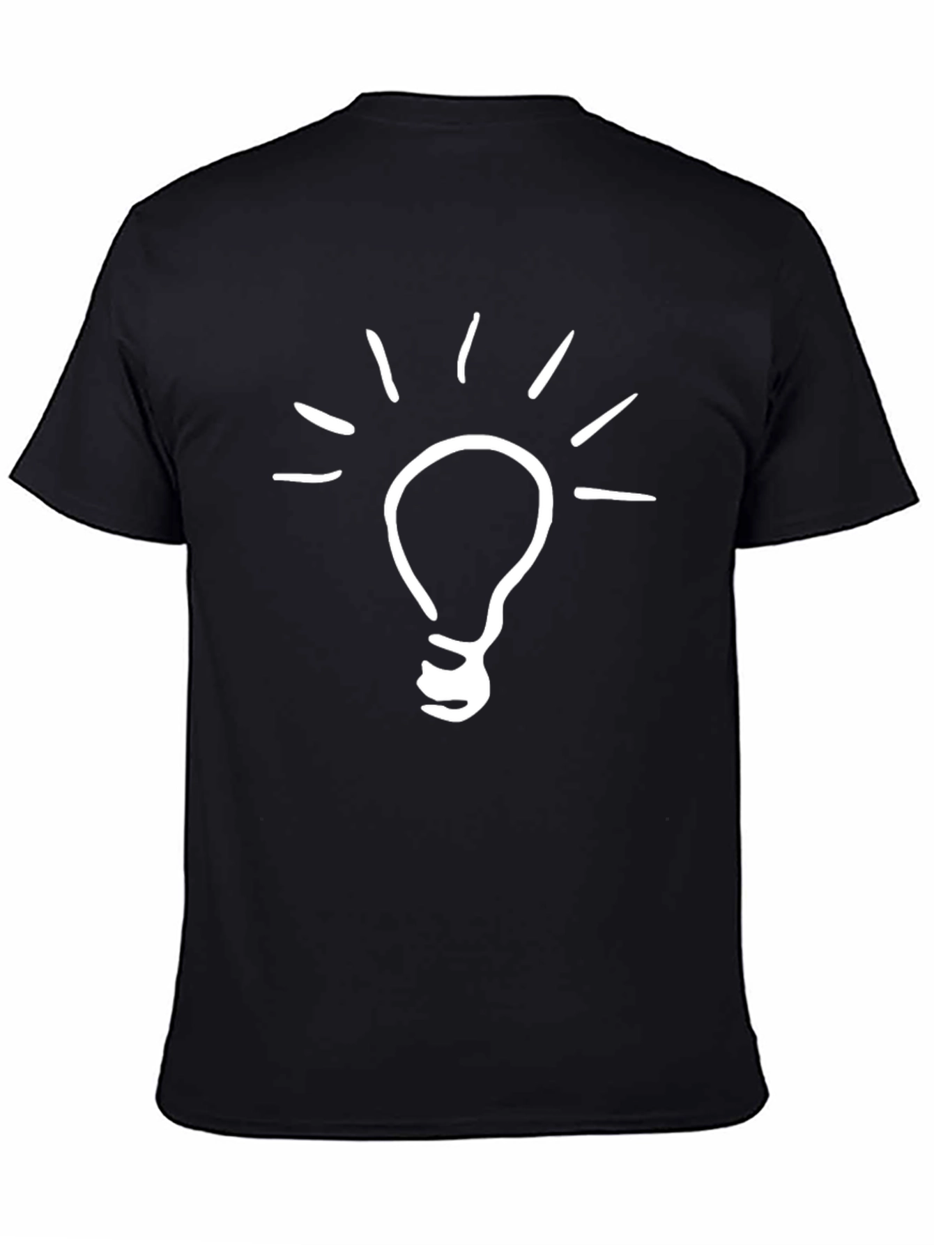 Idea Lightbulb Graphic Tee - Black Cotton T-Shirt