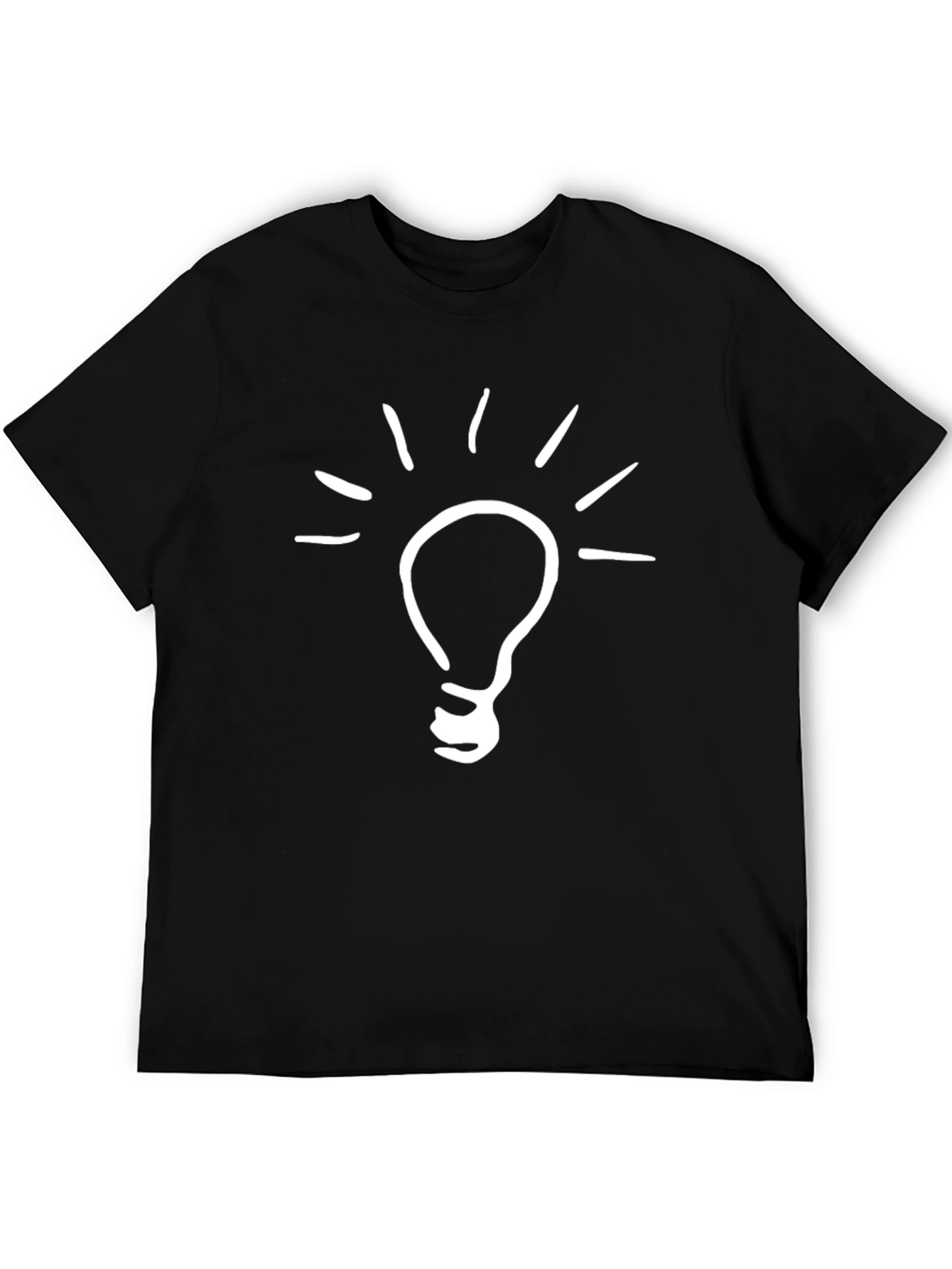 Idea Lightbulb Graphic Tee - Black Cotton T-Shirt