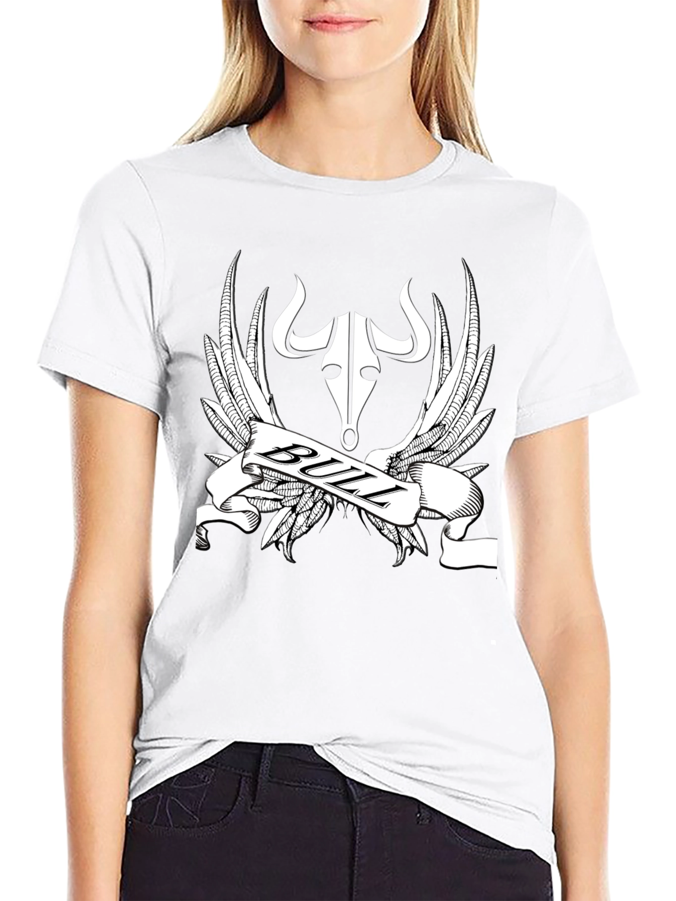 Bull Design Black T-Shirt