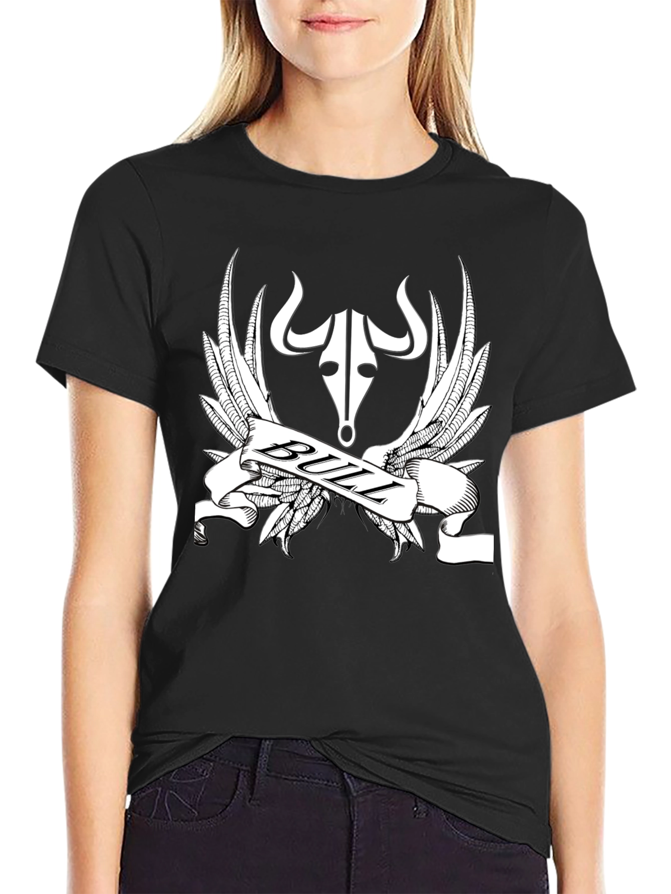 Bull Design Black T-Shirt