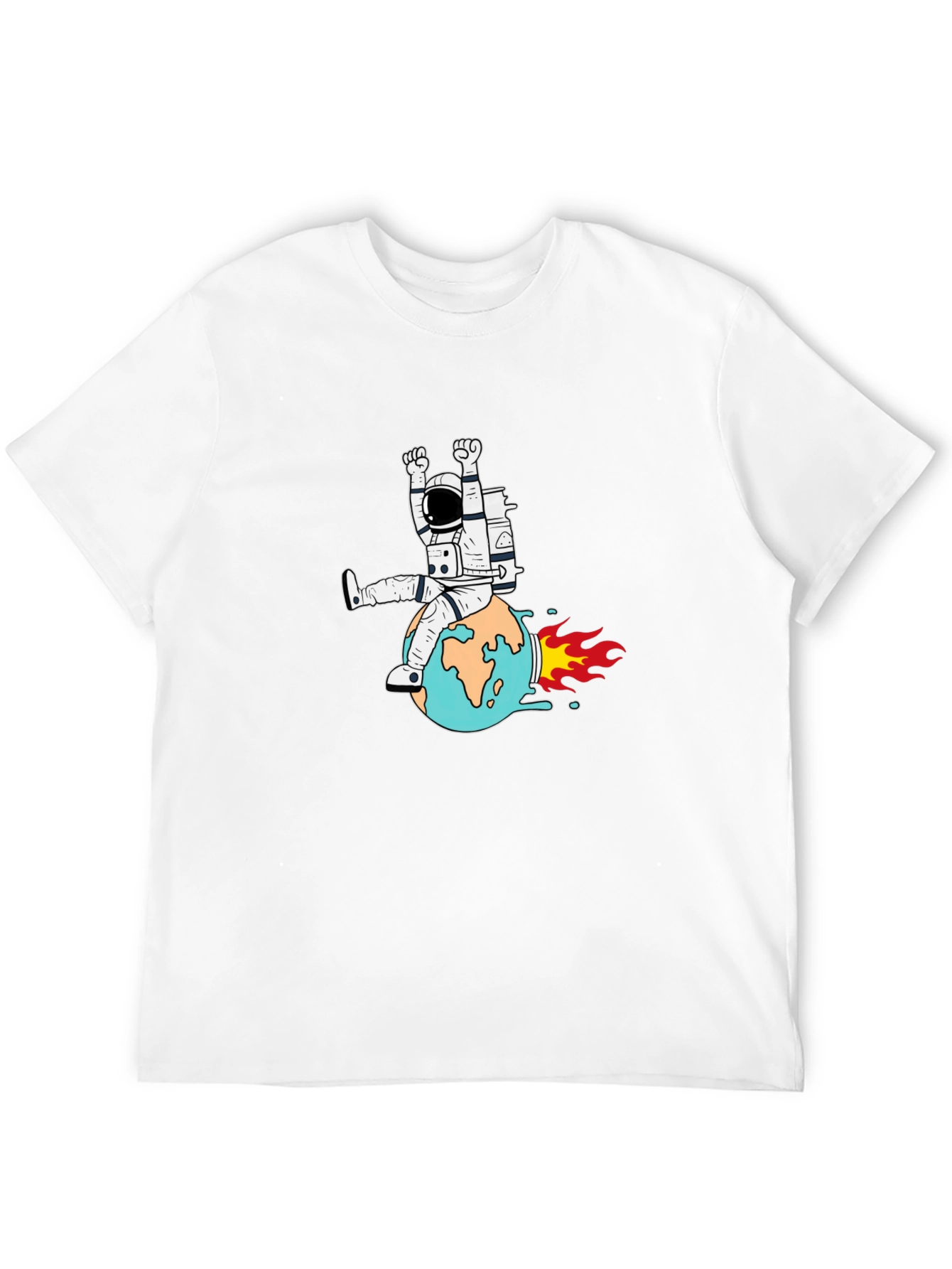 Astronaut Riding Earth Graphic T-Shirt