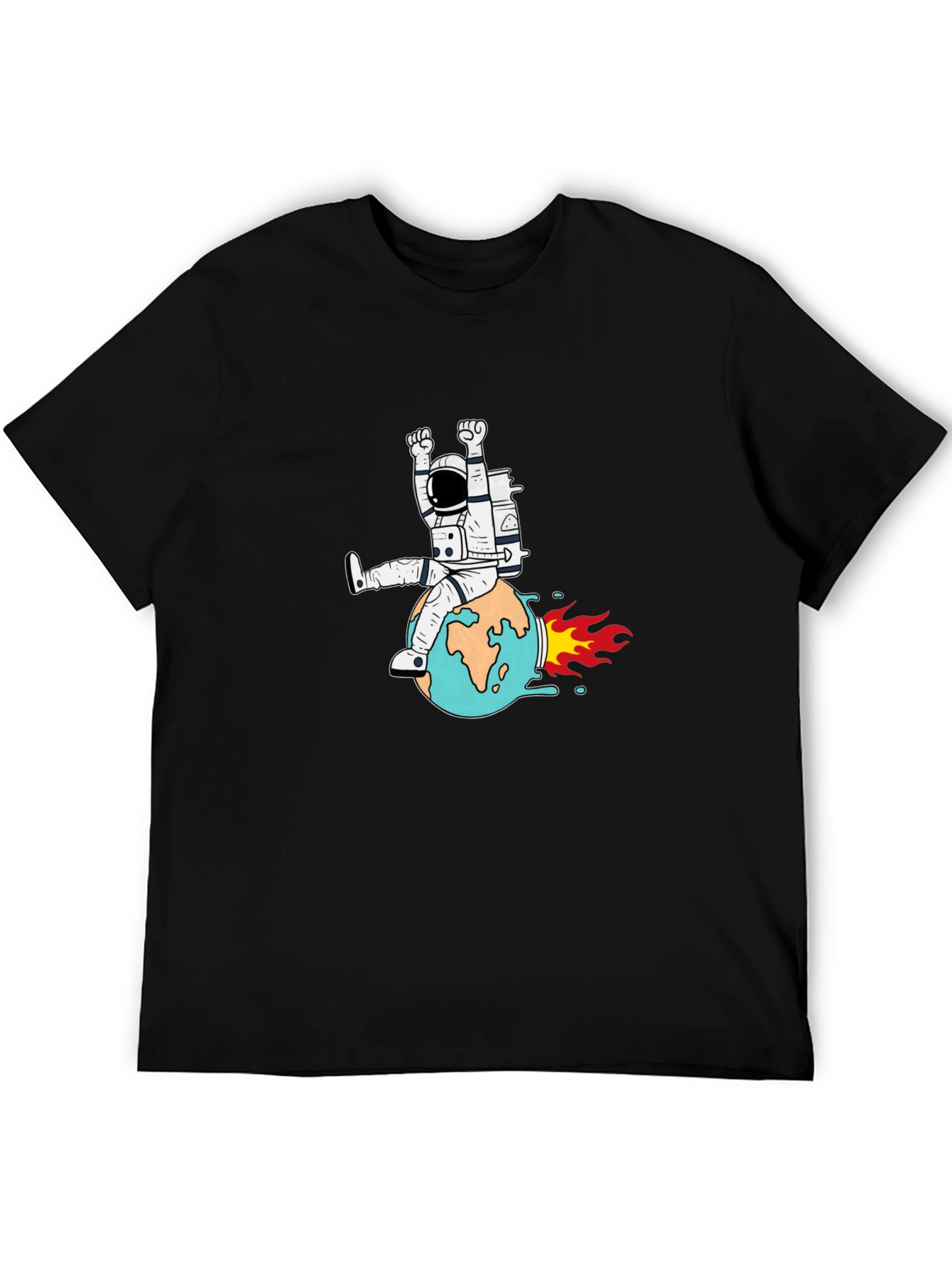 Astronaut Riding Earth Graphic T-Shirt