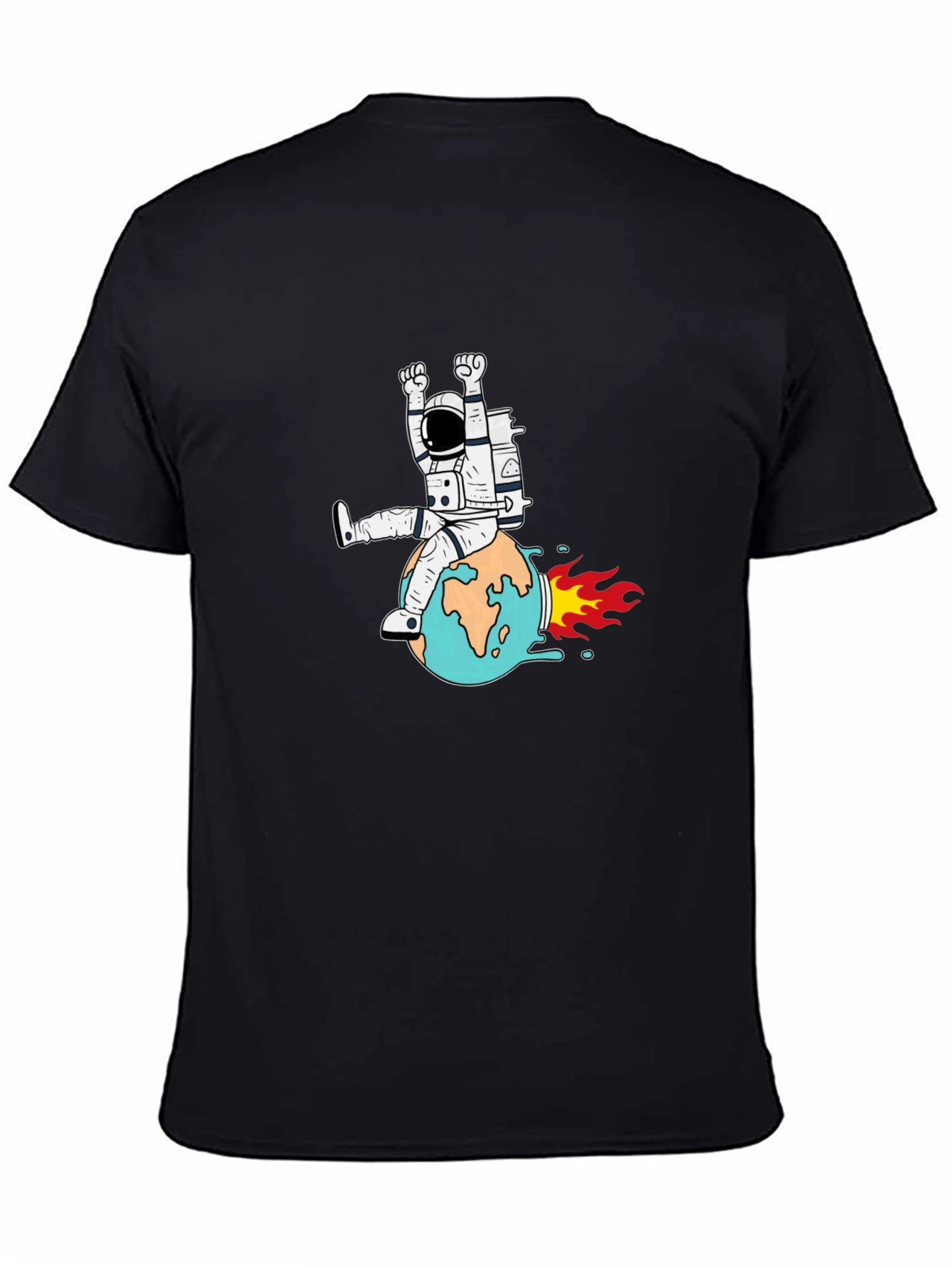 Astronaut Riding Earth Graphic T-Shirt