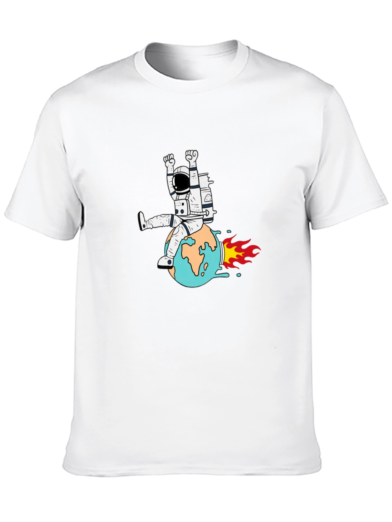 Astronaut Riding Earth Graphic T-Shirt