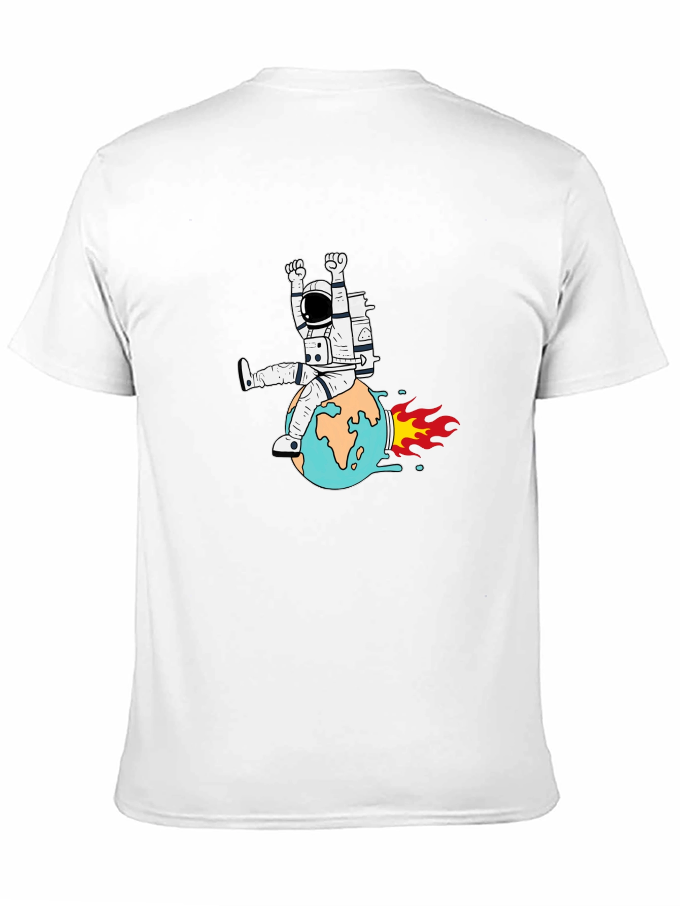 Astronaut Riding Earth Graphic T-Shirt
