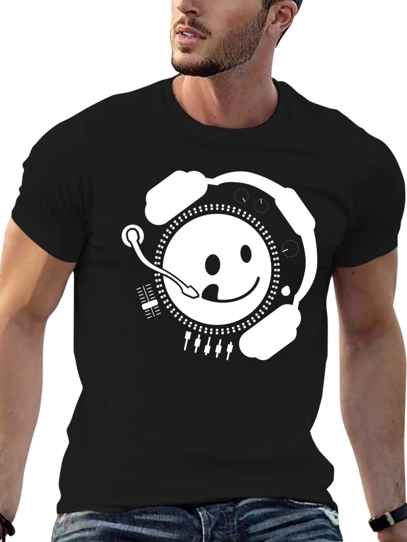 DJ Smiley Face Graphic Tee