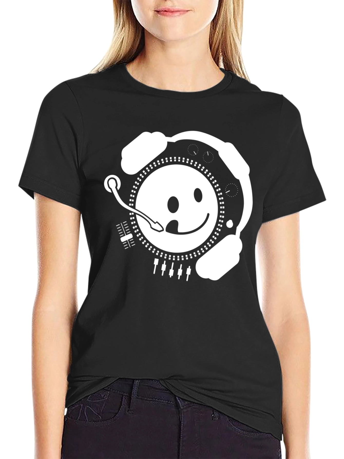 DJ Smiley Face Graphic Tee