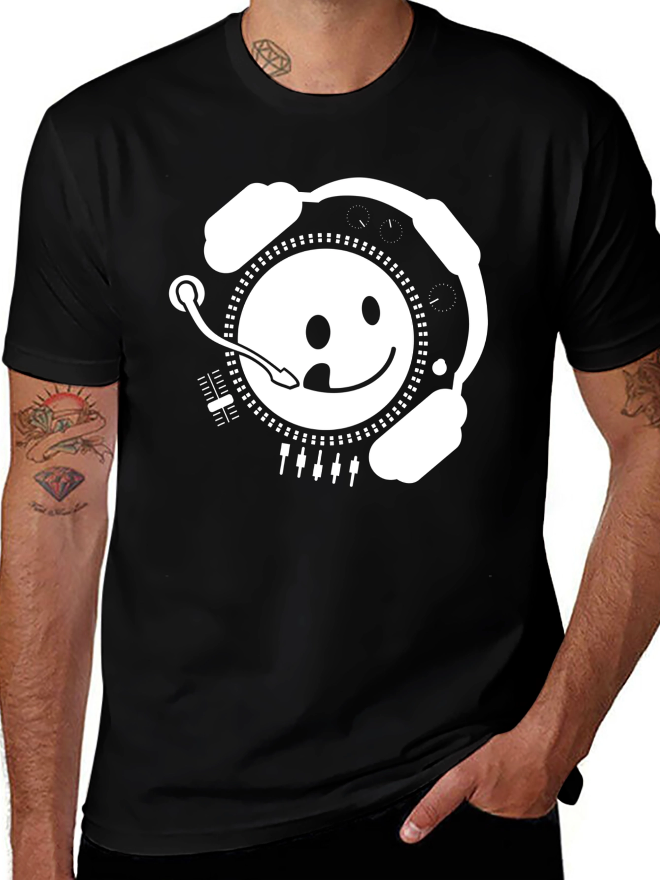 DJ Smiley Face Graphic Tee