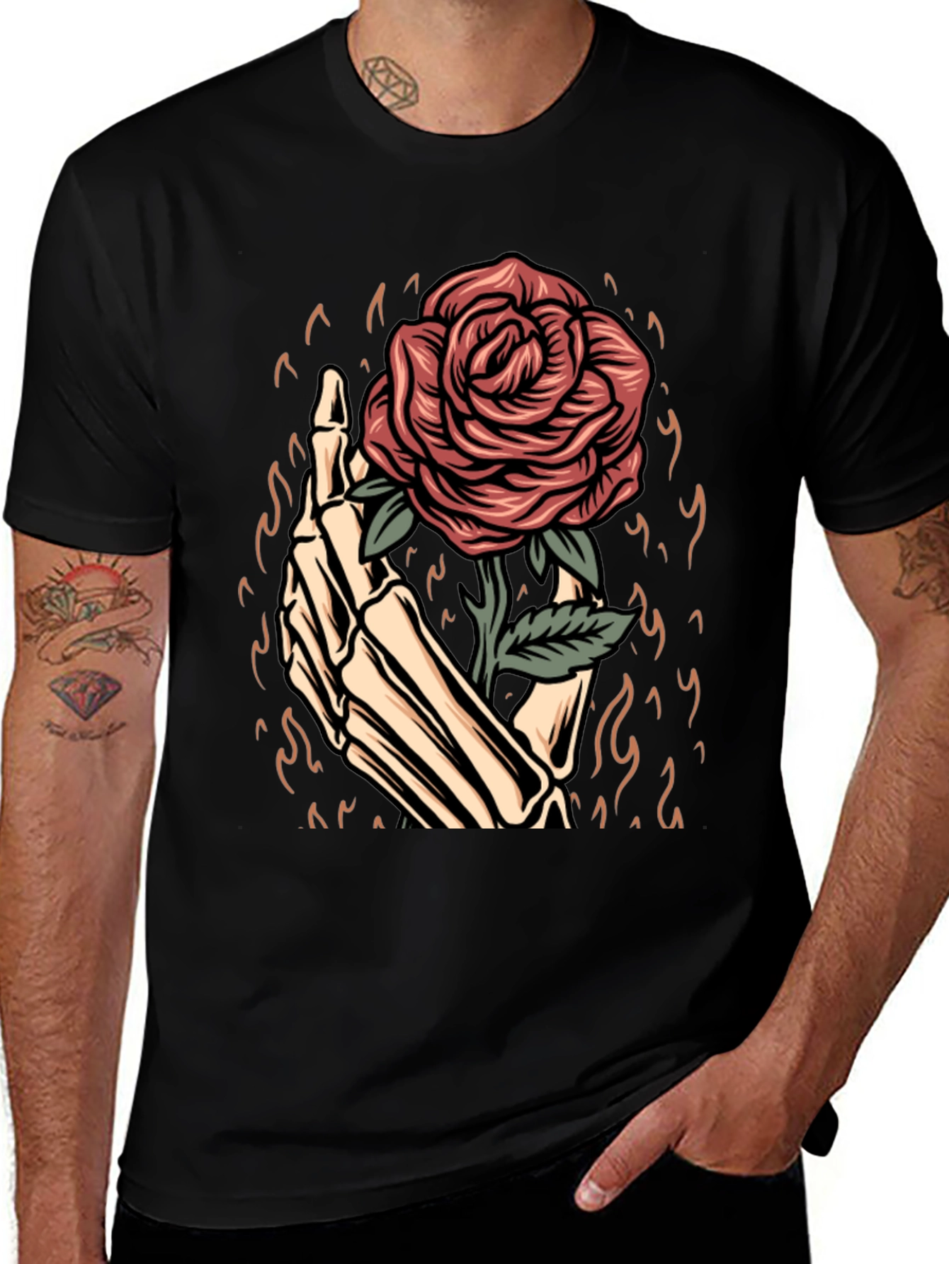 Rose in Hand Graphic Tee