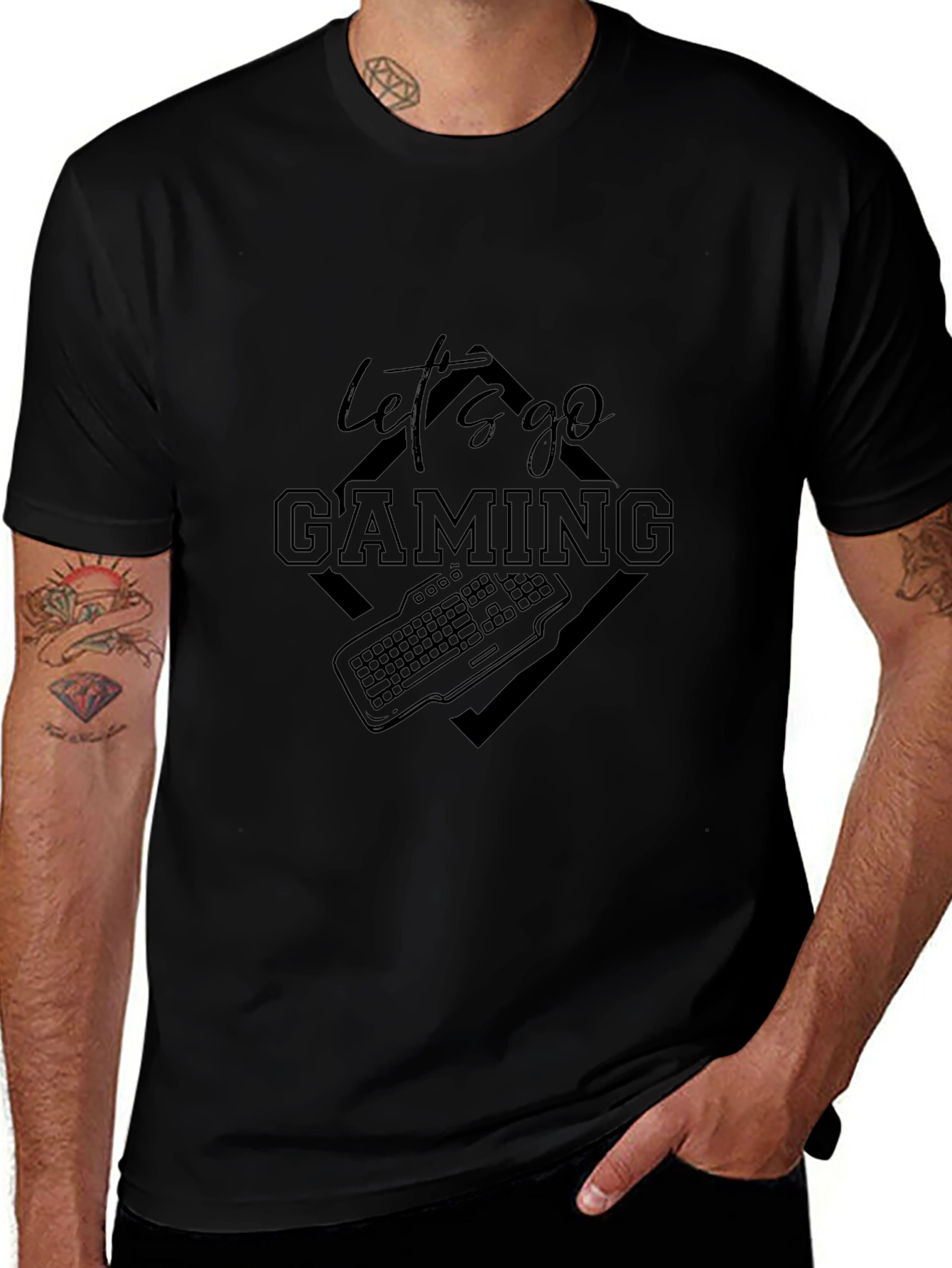 Lets Go Gaming Black T-Shirt