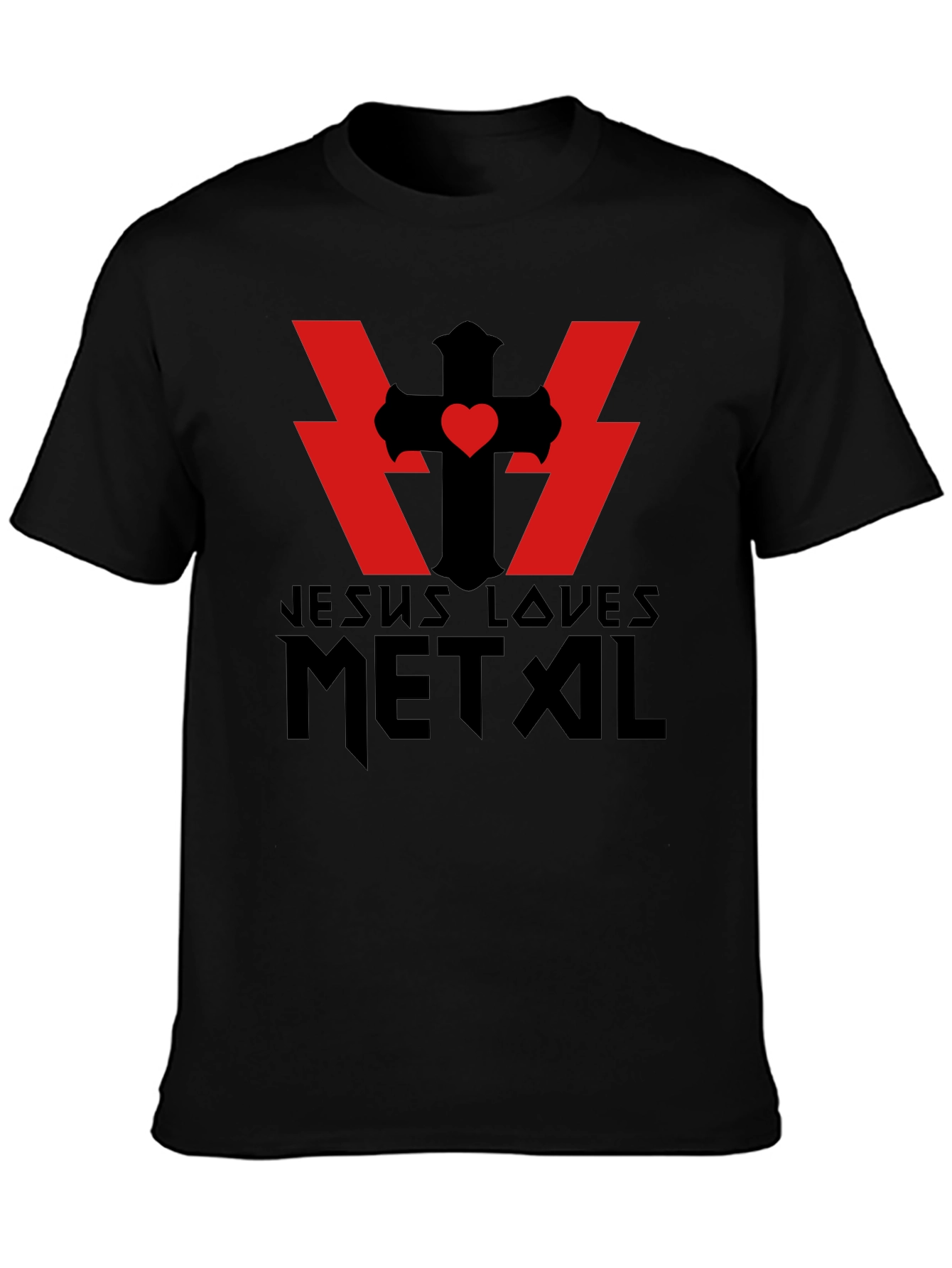 Jesus Loves Metal Black T-Shirt