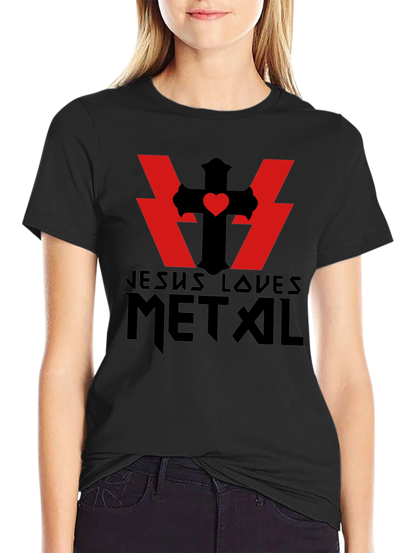 Jesus Loves Metal Black T-Shirt