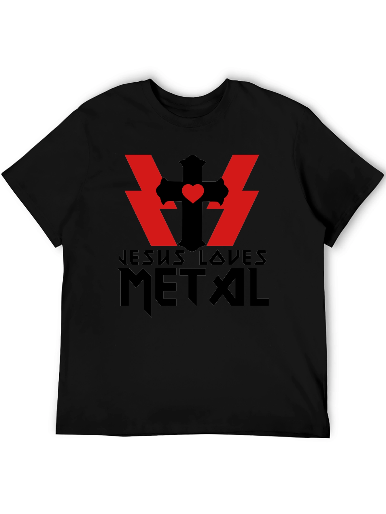 Jesus Loves Metal Black T-Shirt