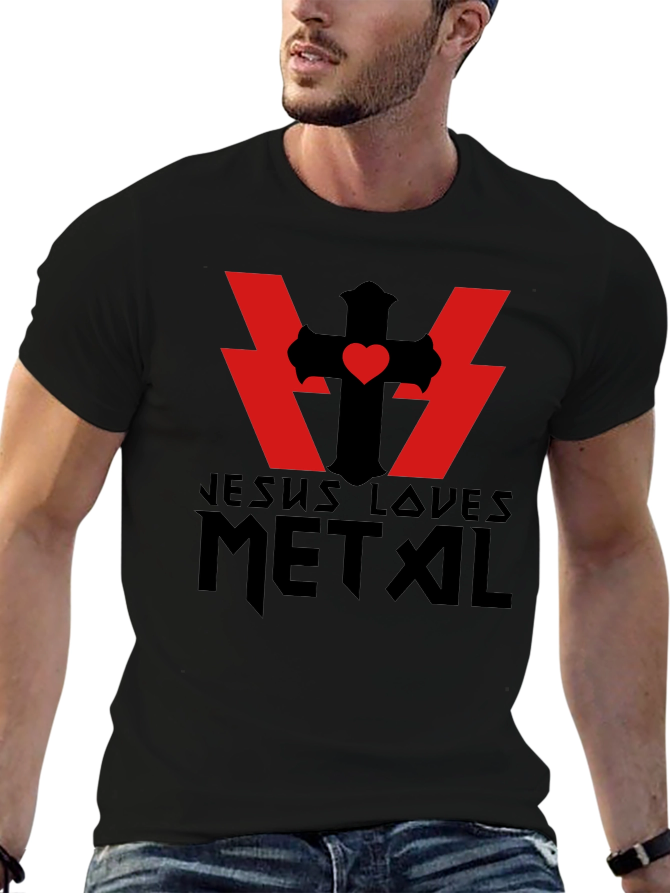 Jesus Loves Metal Black T-Shirt