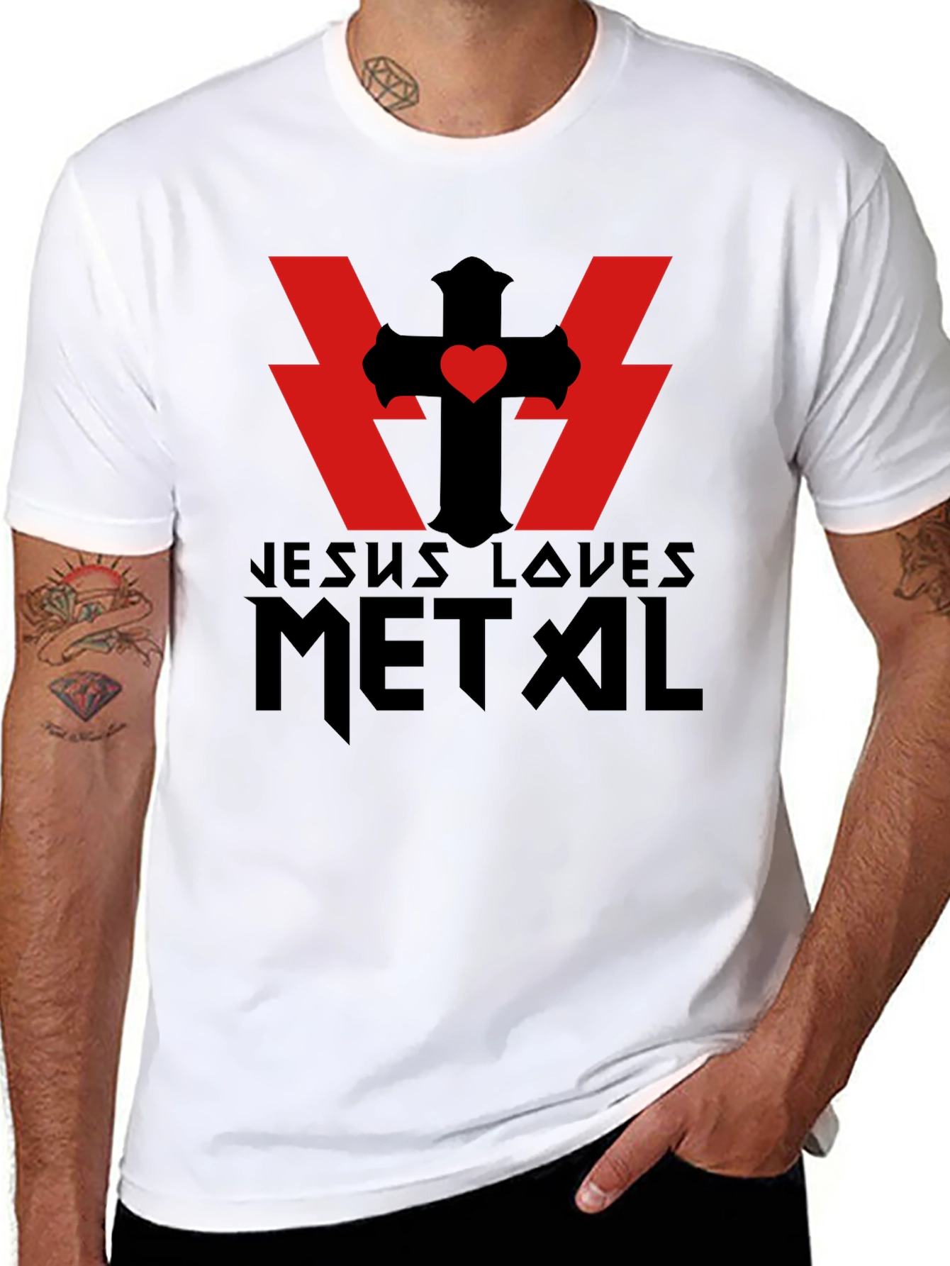 Jesus Loves Metal Black T-Shirt
