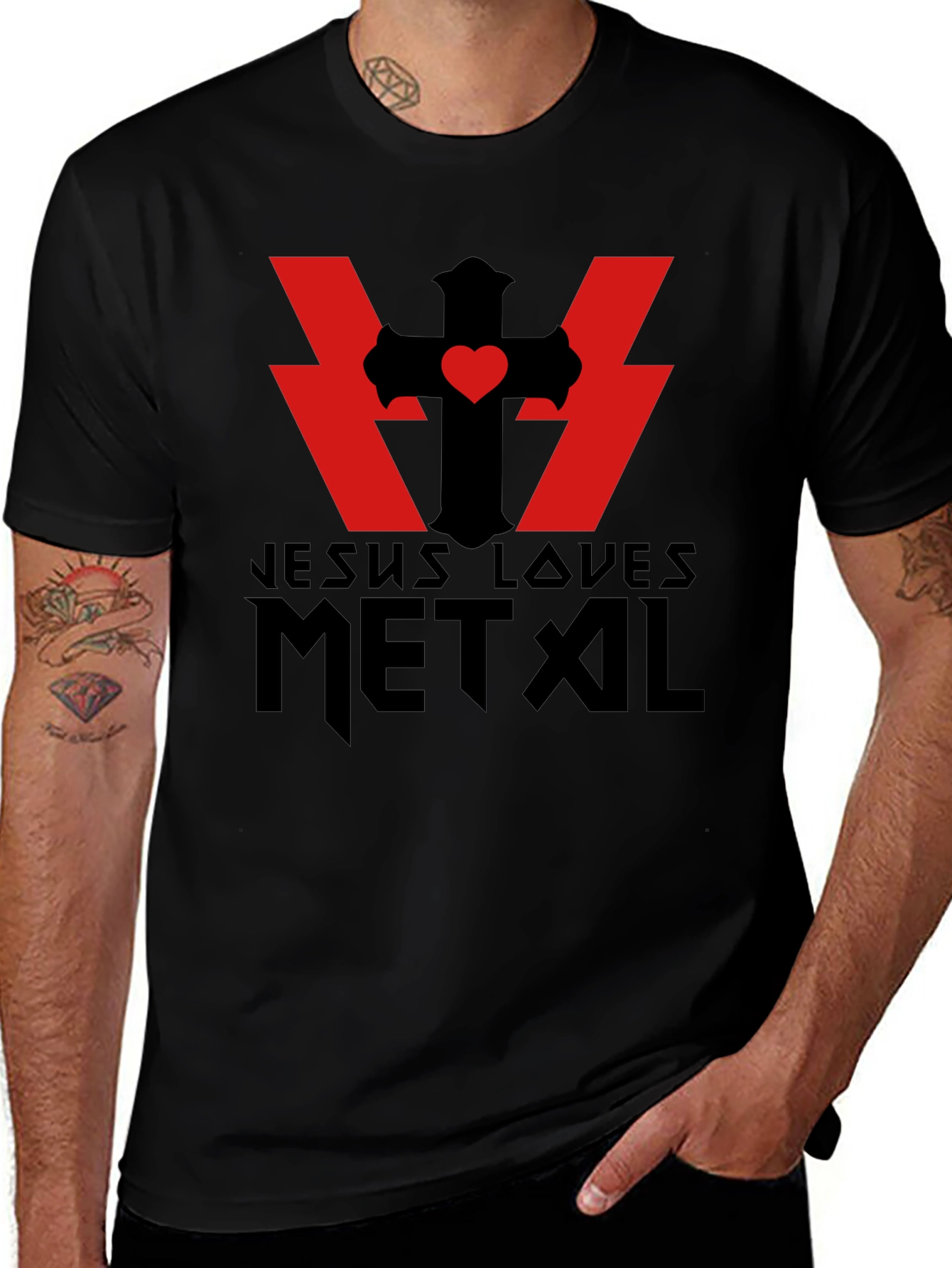 Jesus Loves Metal Black T-Shirt