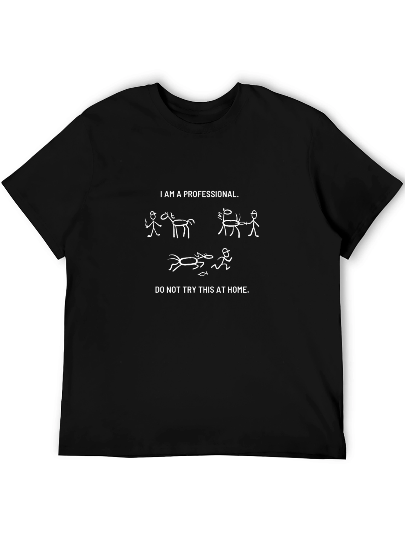 Funny Stick Figure Professional T-Shirt - Black