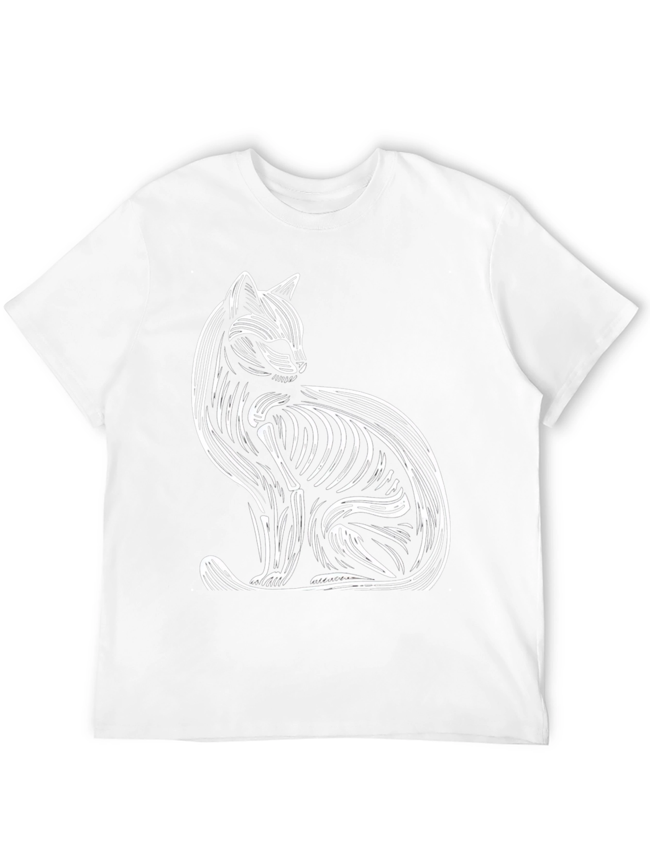 Abstract Cat Graphic Tee - Stylish & Unique