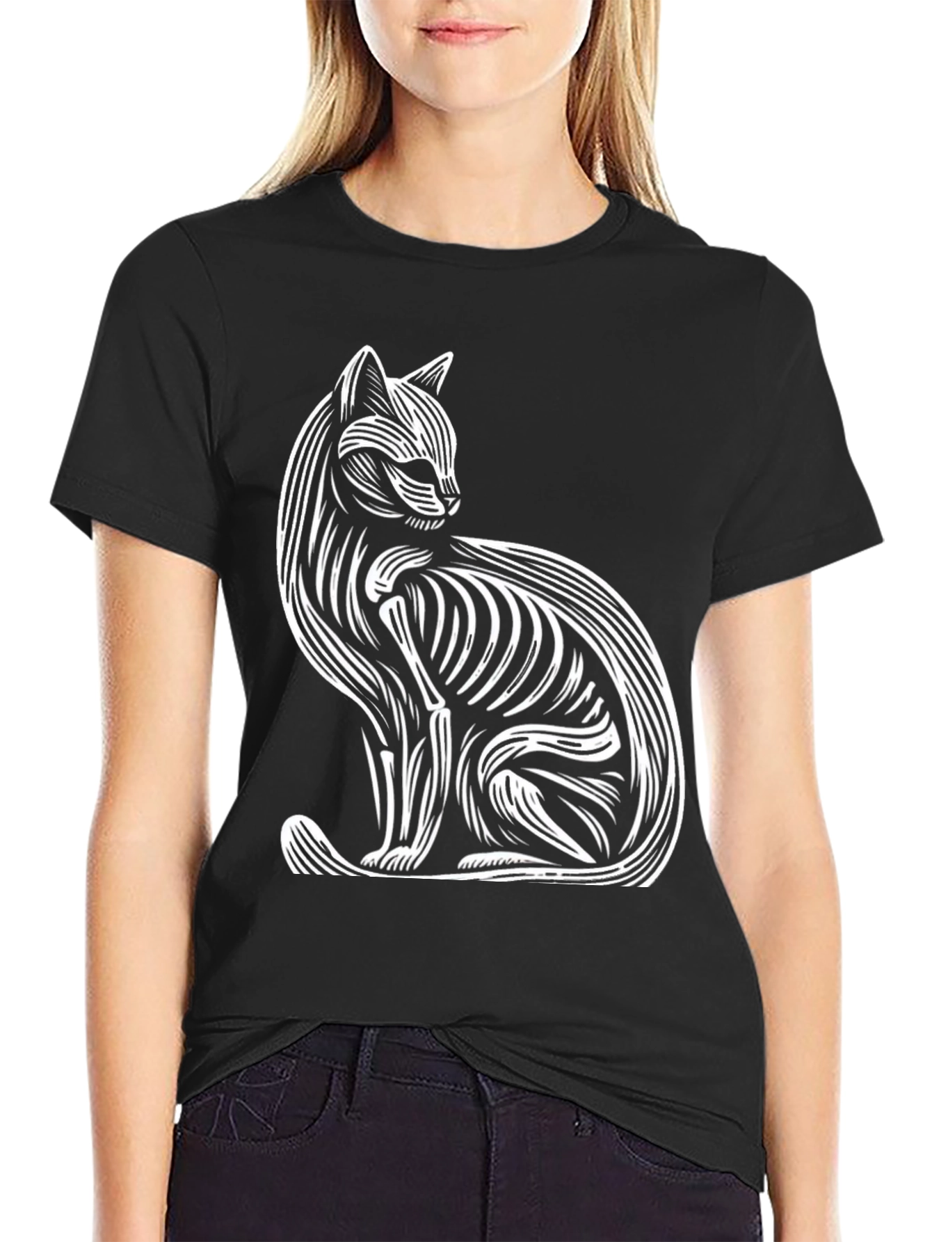 Abstract Cat Graphic Tee - Stylish & Unique