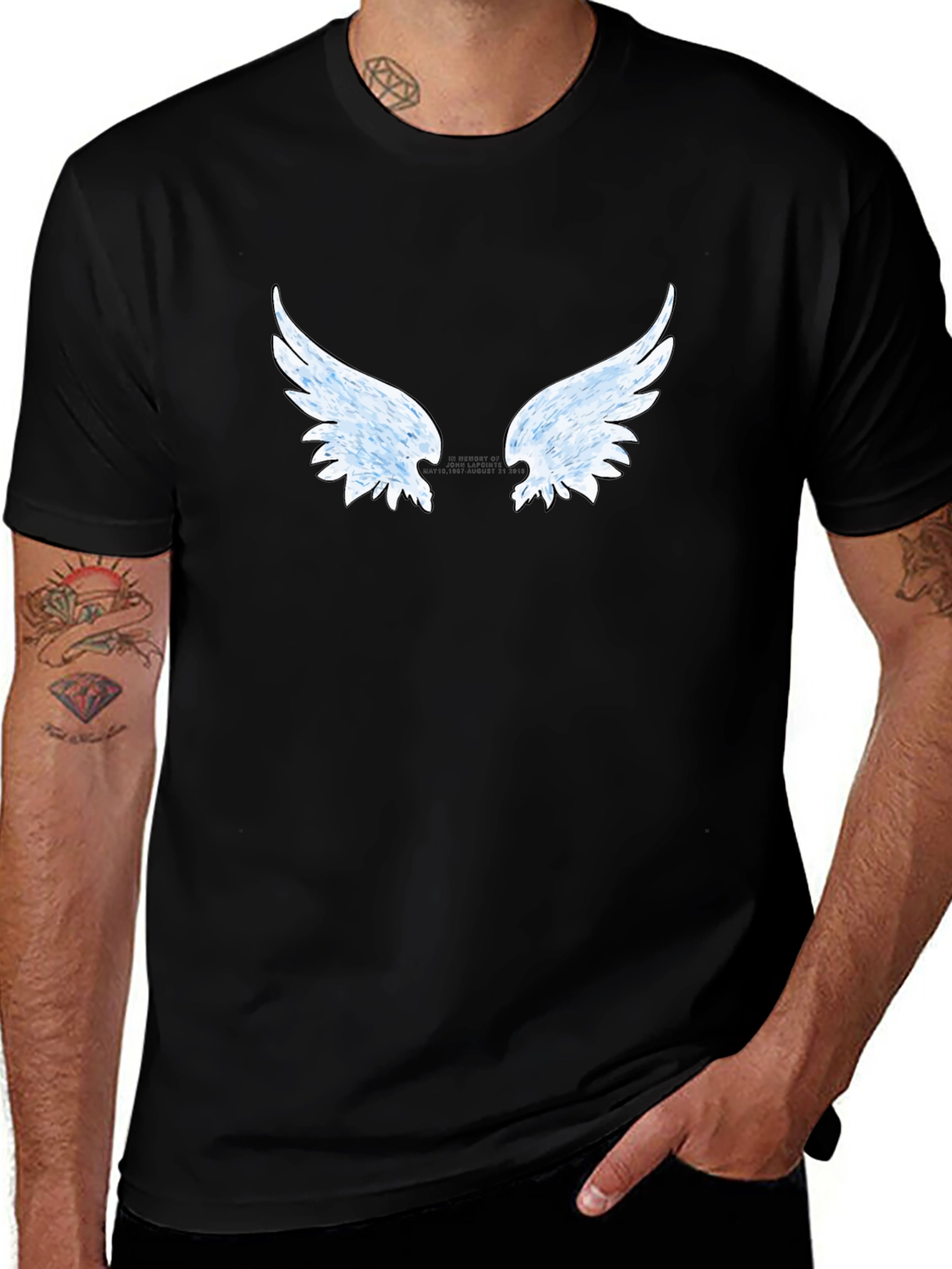 Winged Graphic Black T-Shirt