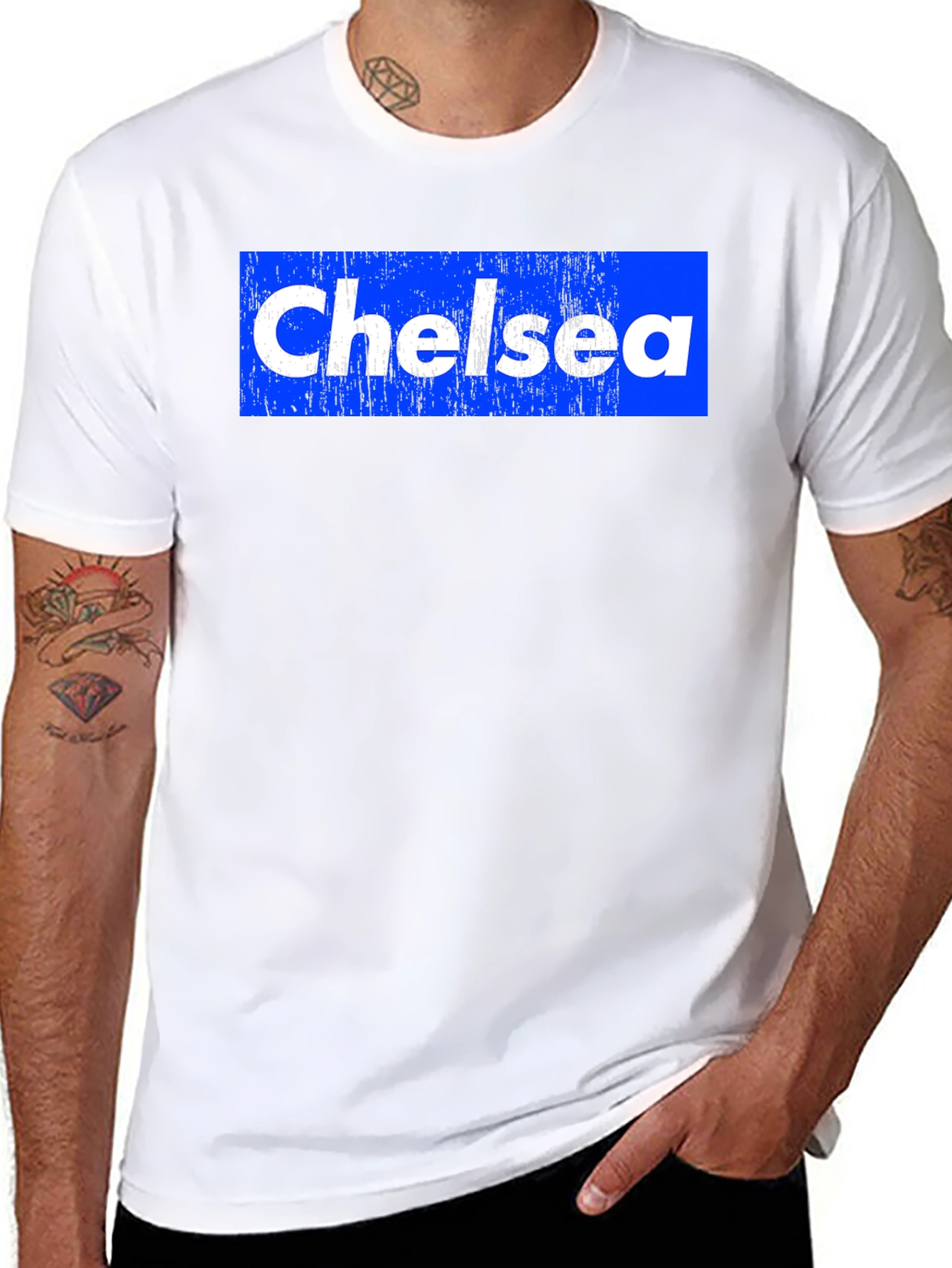 Chelsea Graphic T-Shirt - Blue & White