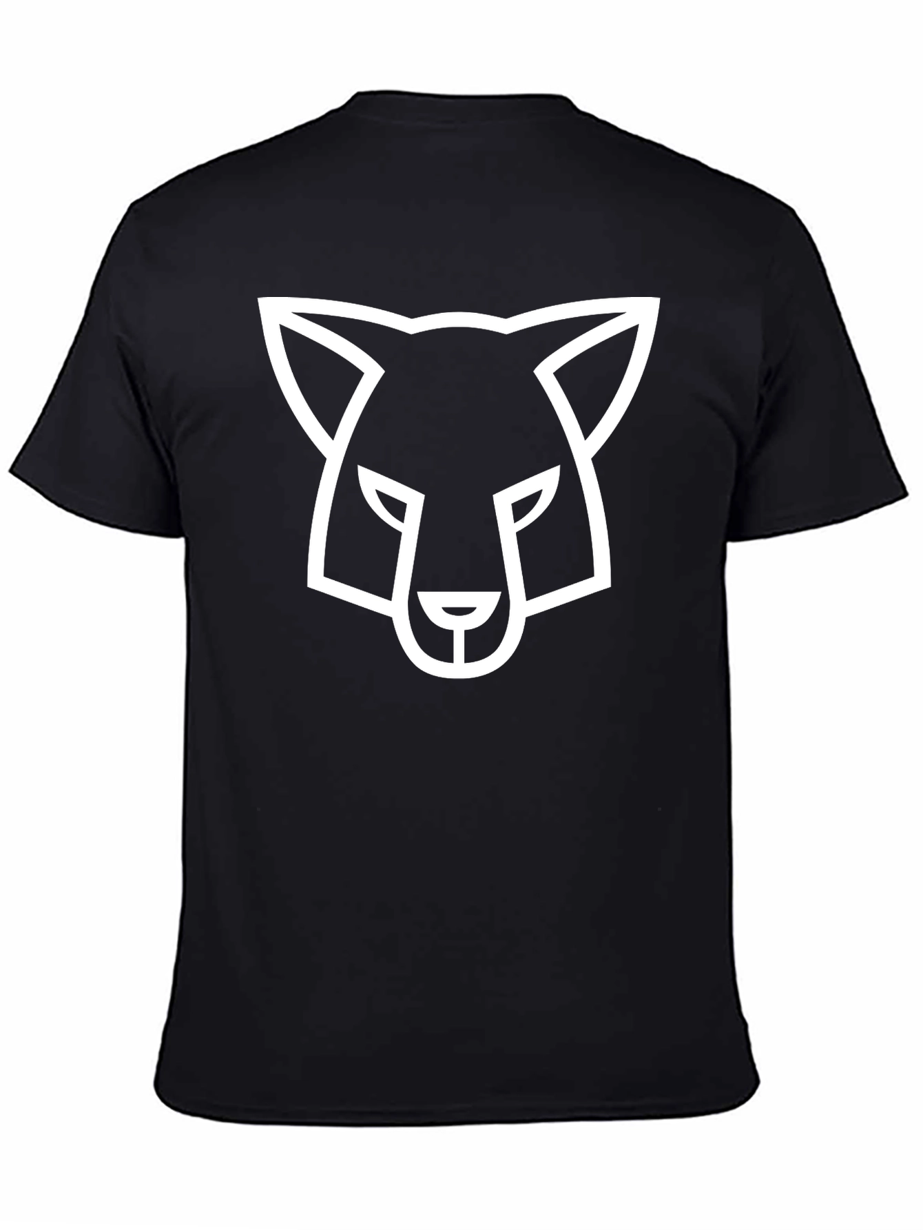 Modern Fox Graphic Tee - Black Cotton Blend