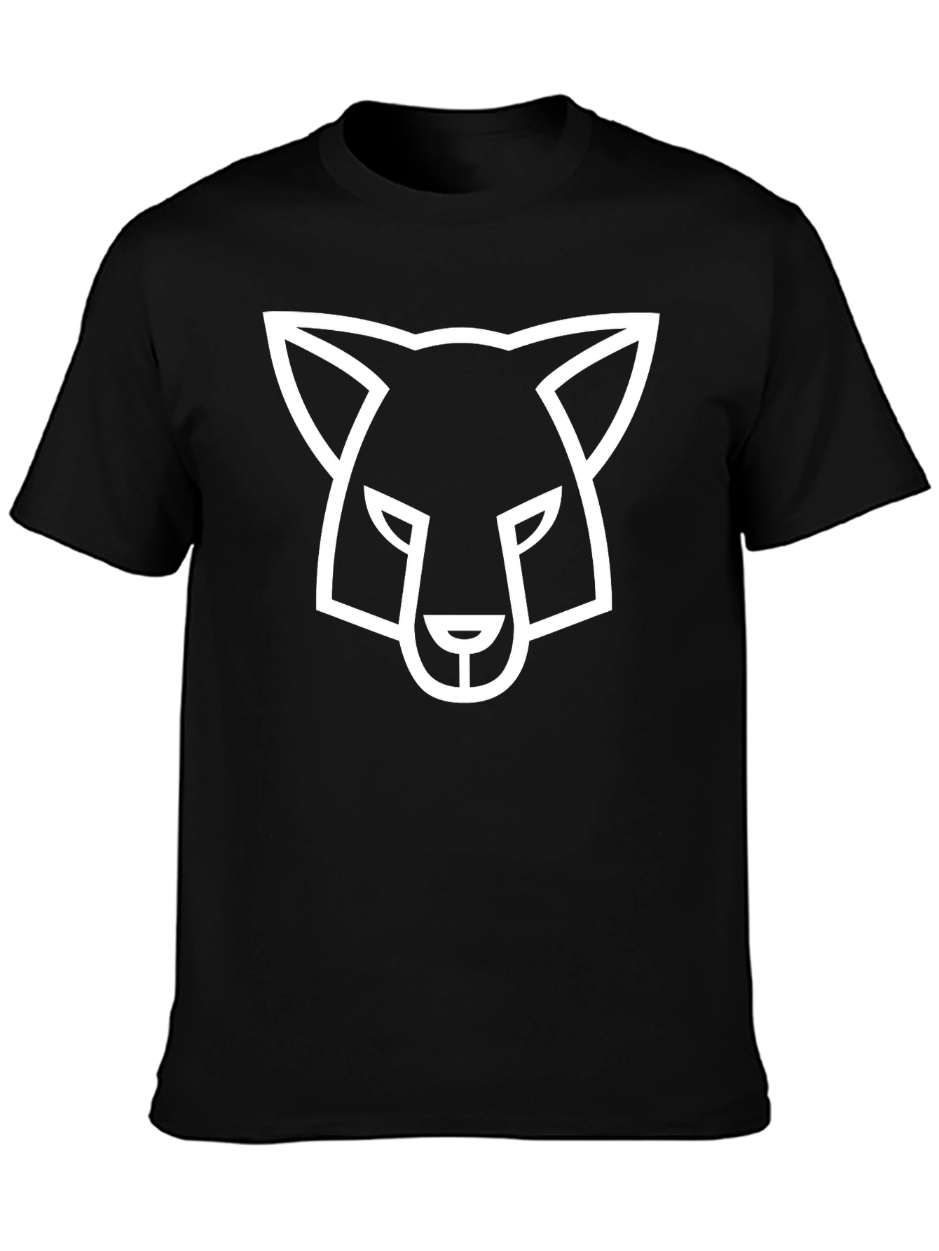 Modern Fox Graphic Tee - Black Cotton Blend