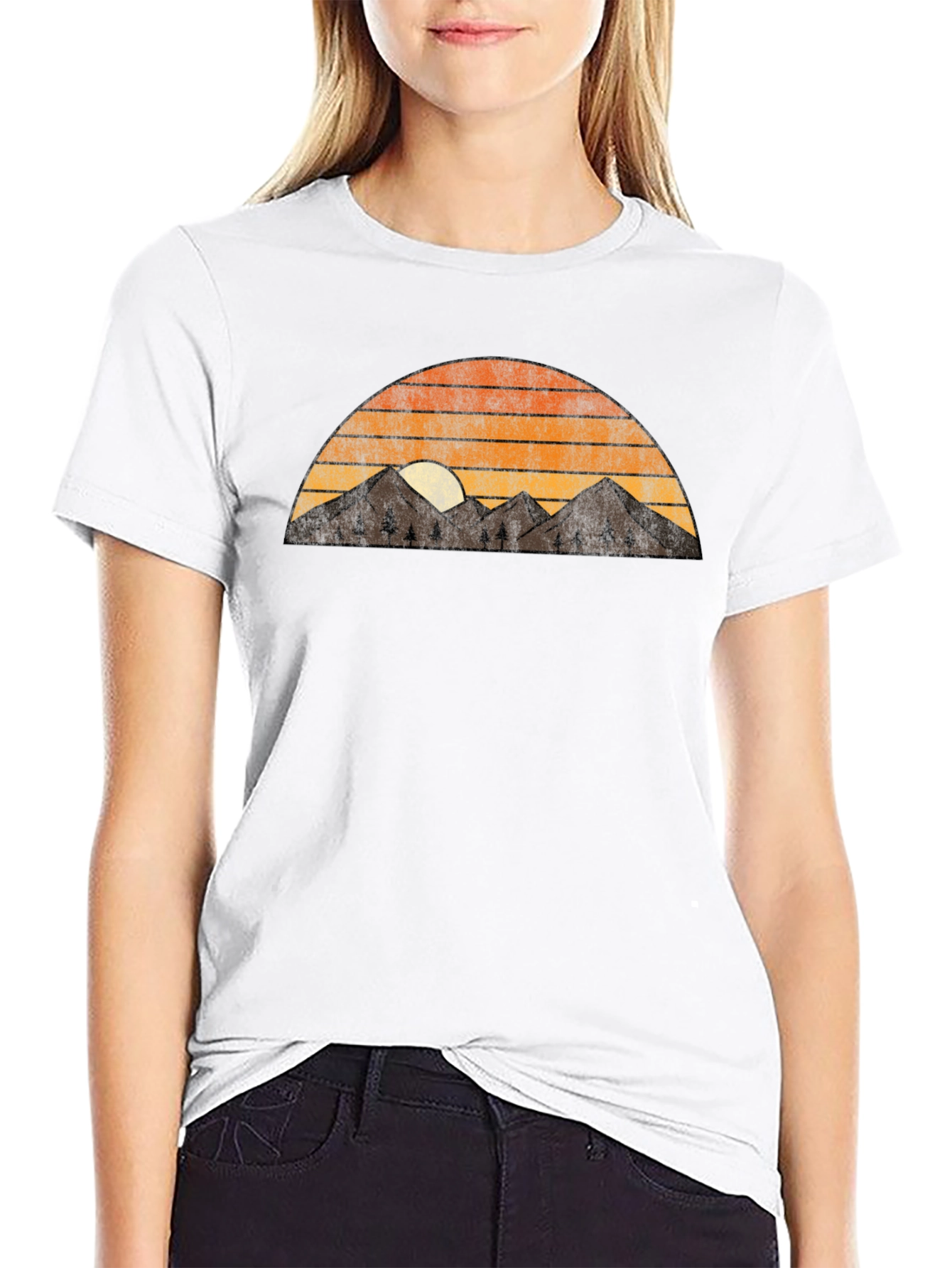 Retro Mountain Sunset Graphic Tee
