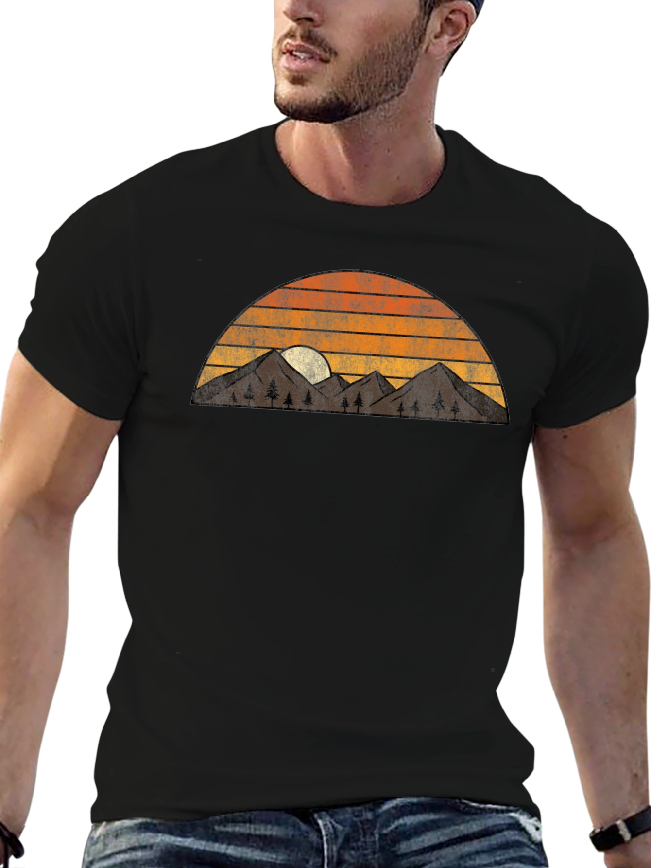 Retro Mountain Sunset Graphic Tee
