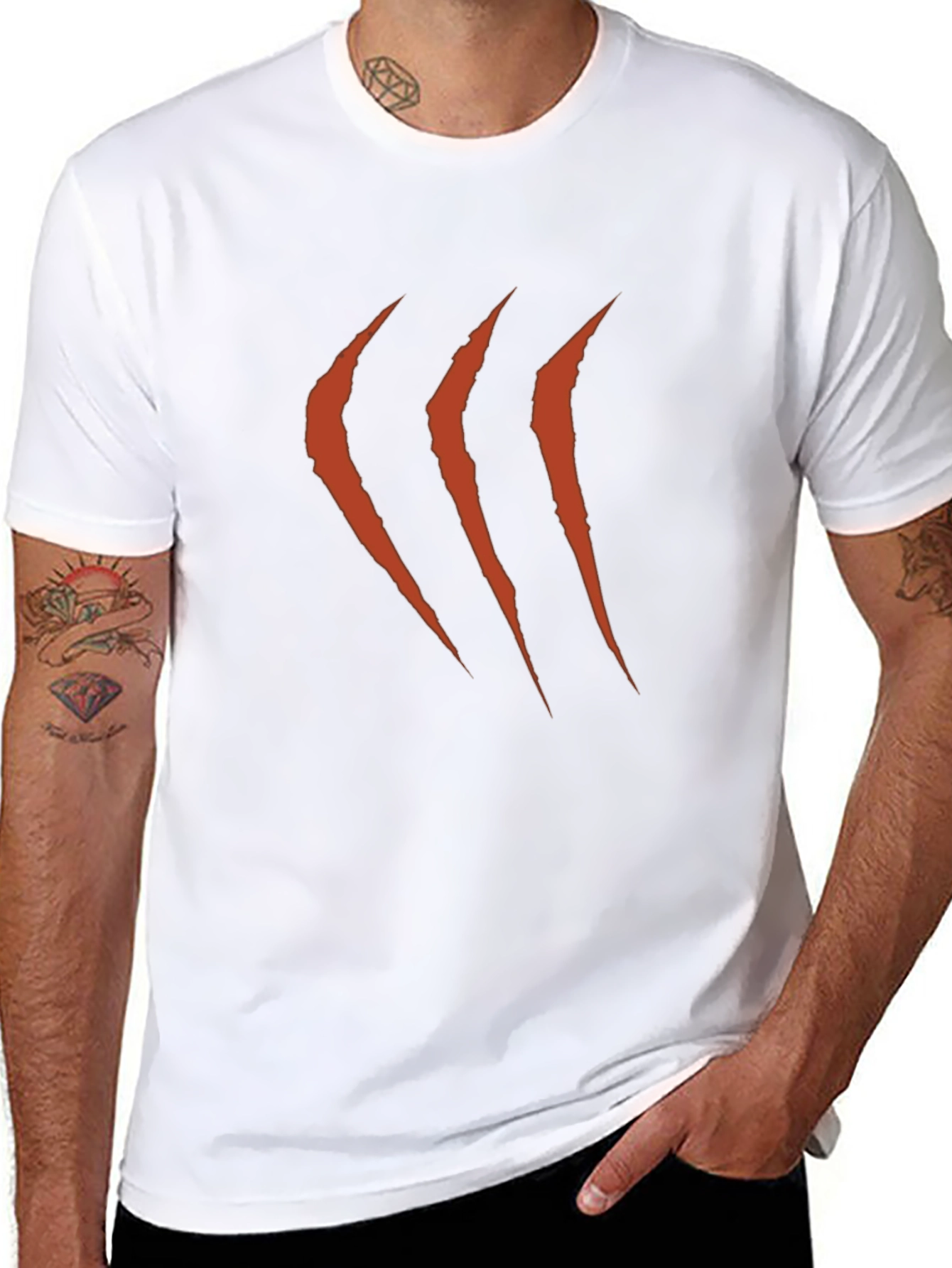 Claw Mark Graphic T-Shirt - Mens Short Sleeve